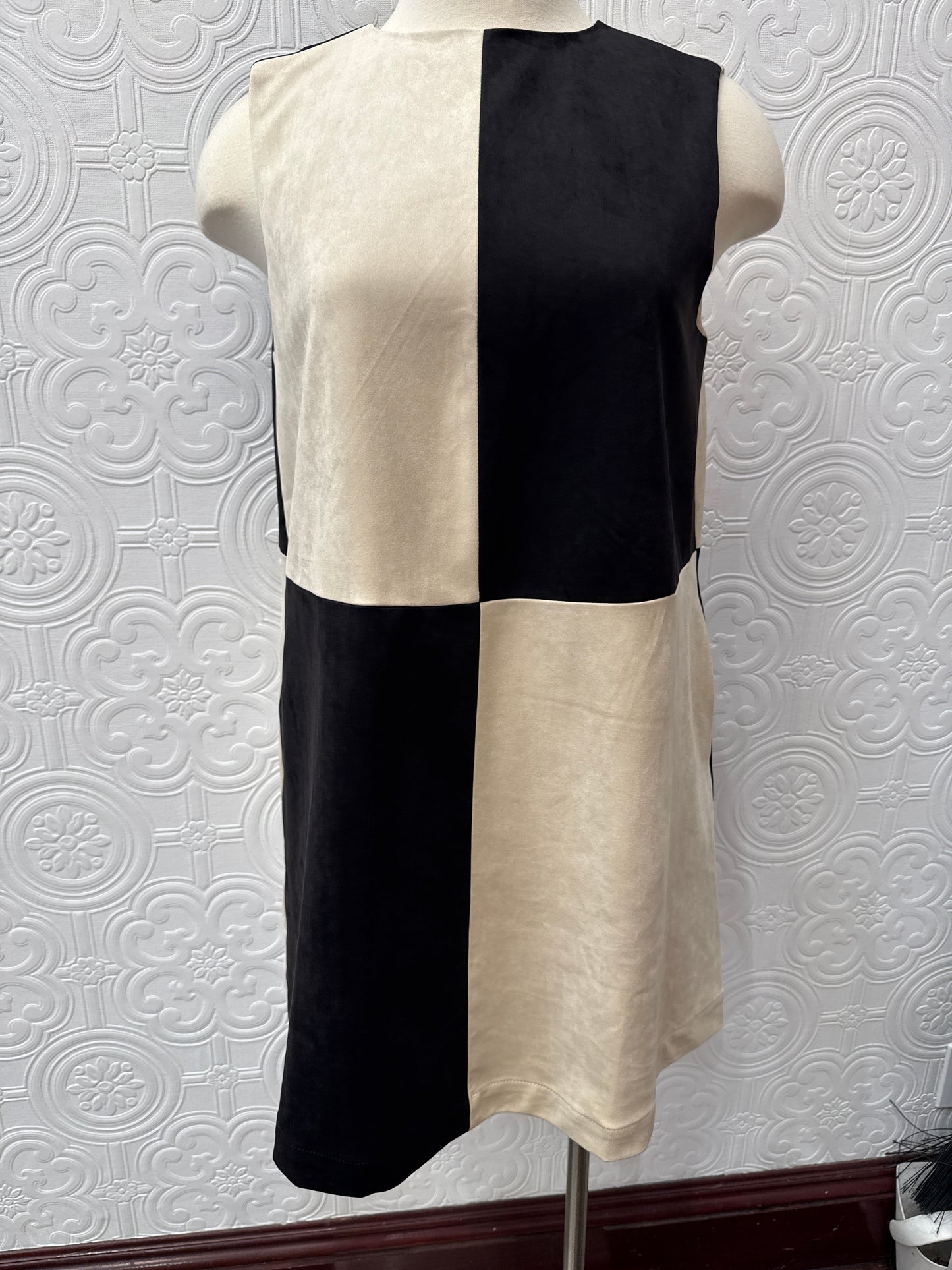 MIOU MUSE SUDE COLOR BLOCK MINI DRESS 9.4