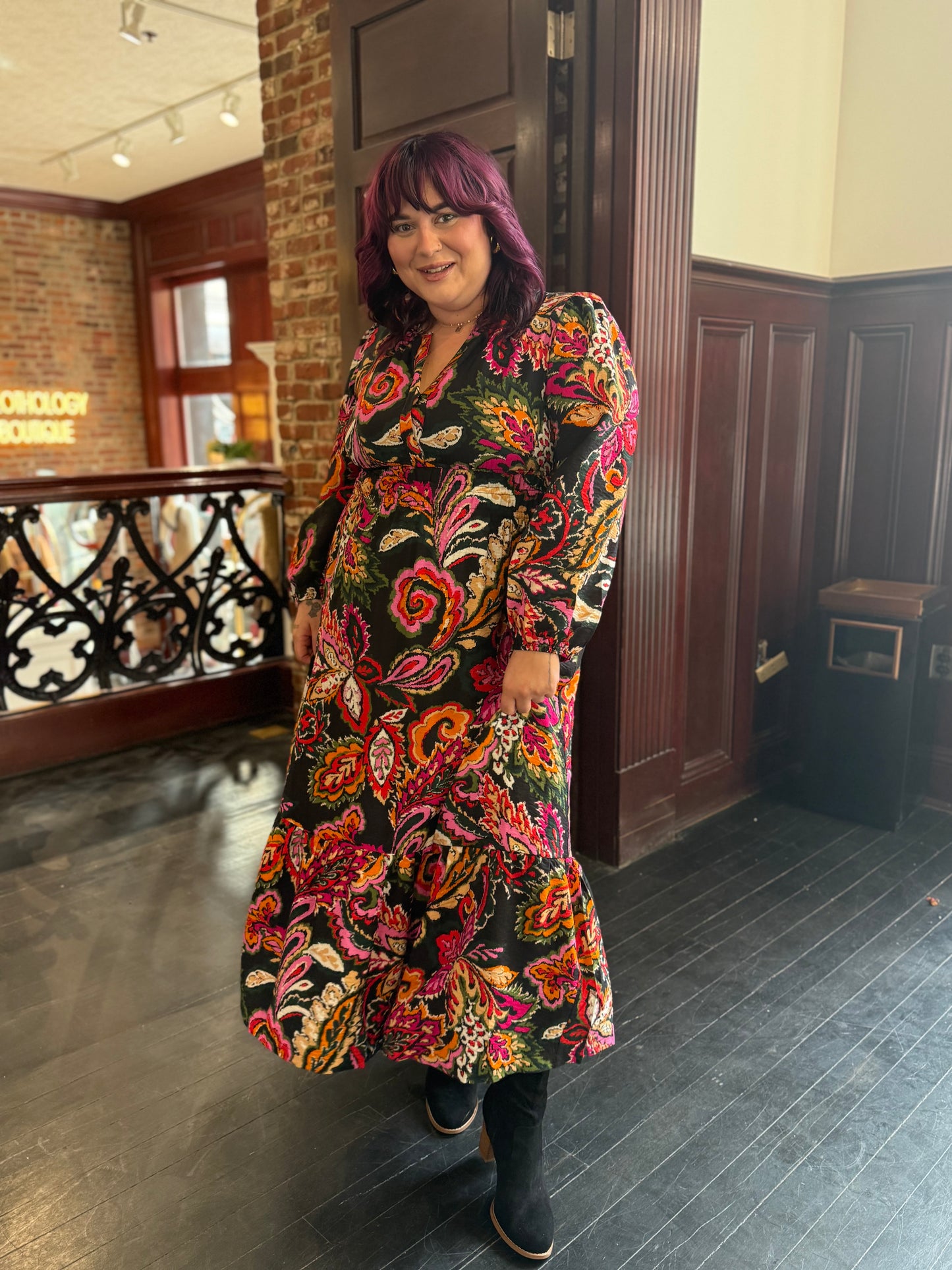 JODIFL BLACK FLORAL DRESS 9.30
