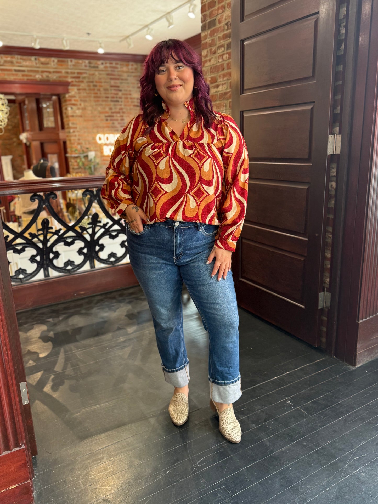 JODIFL PATTERNED TOP 9.30
