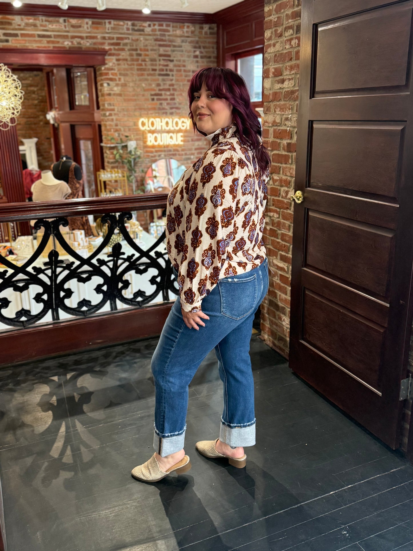 JODIFL WHITE PATTERNED TOP-EXTENDED SIZE 9.30