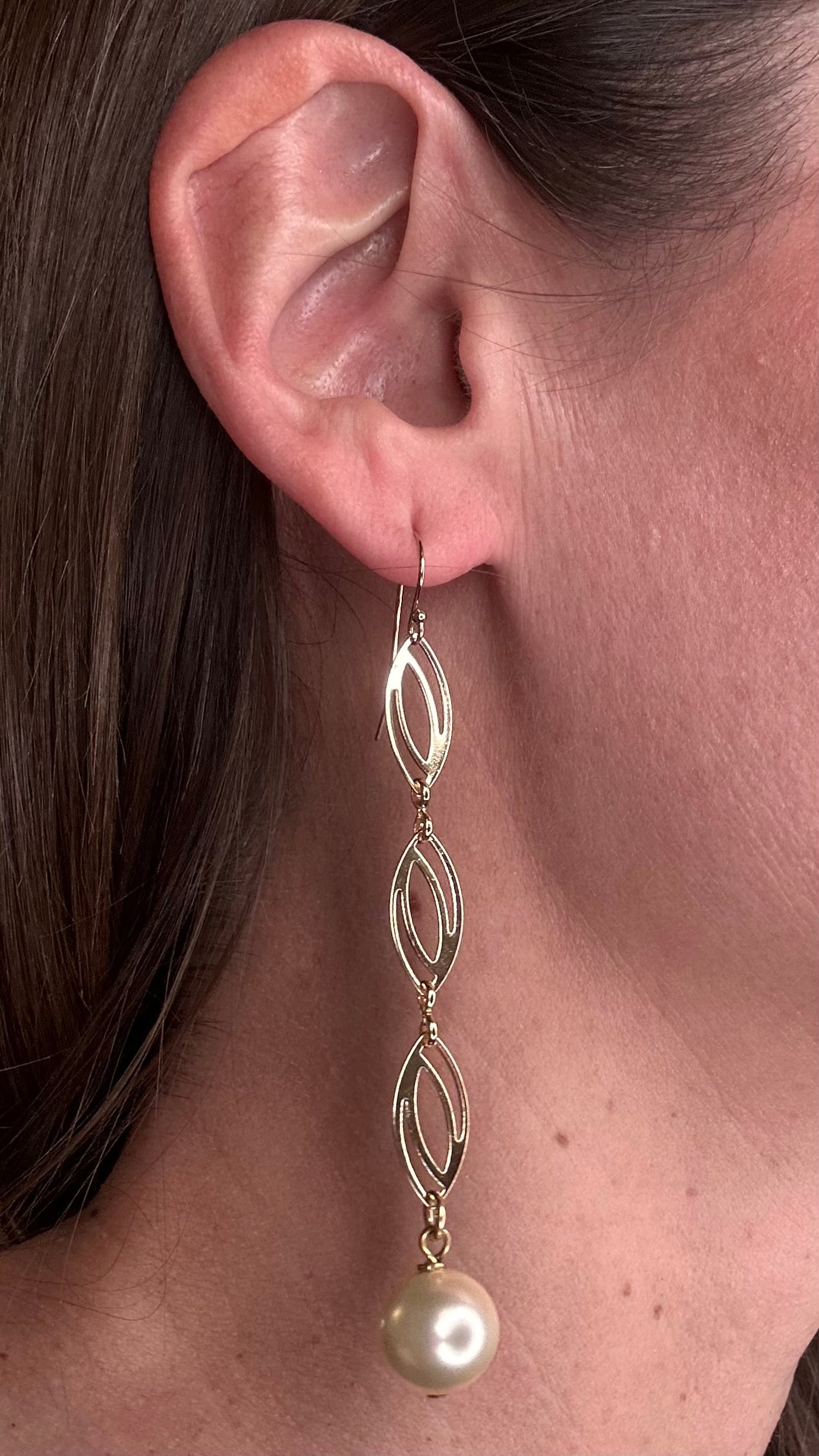 L GEORGE DROP PEARL EARRINGS