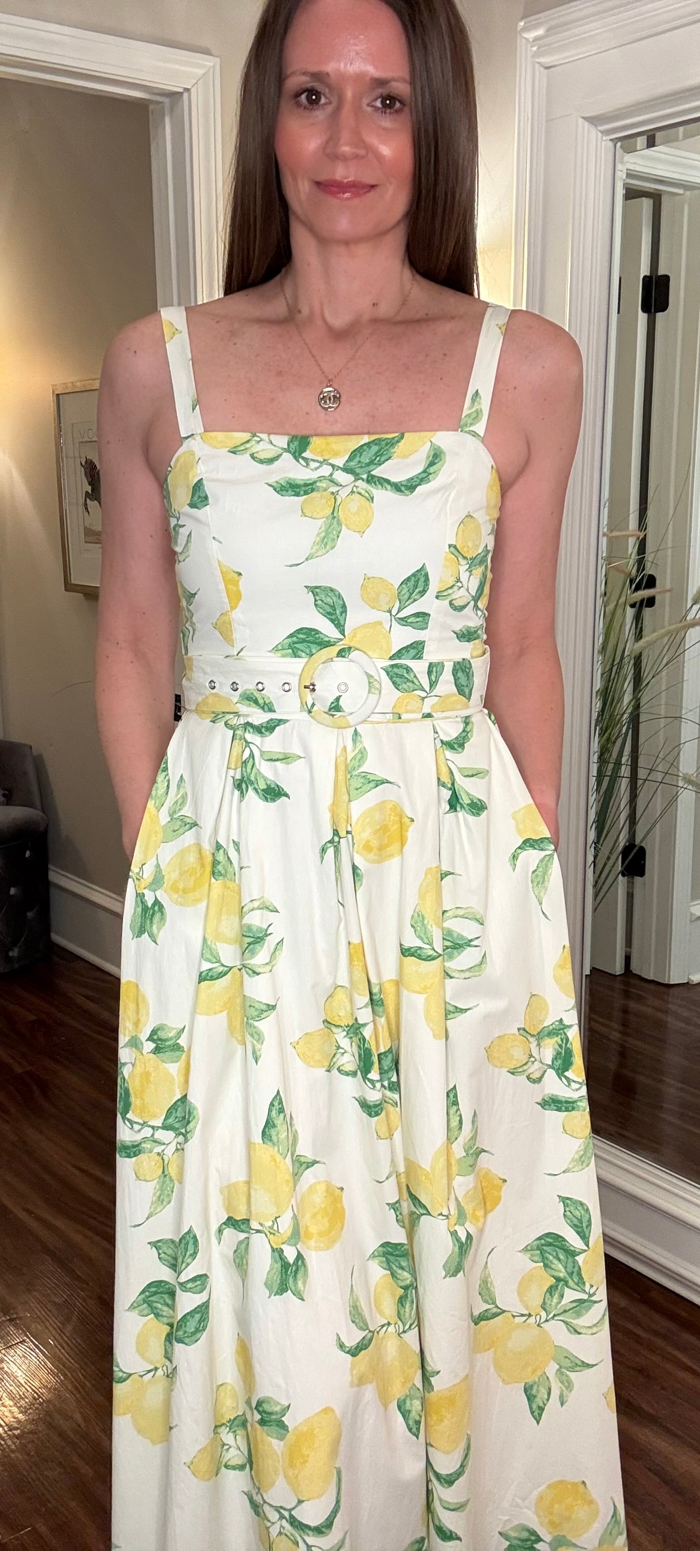 FLYING TOMATO LEMON PRINTED MIDI DRESS 3.25