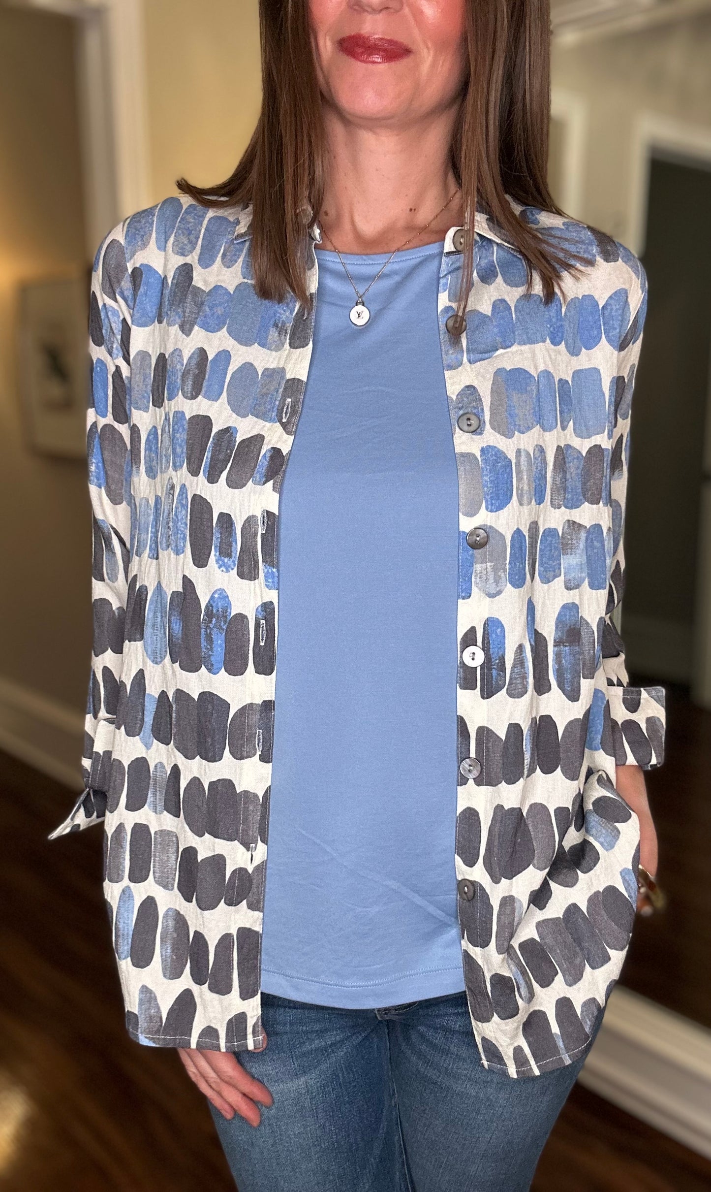 MULTIPLES CORNFLOWER BLUE SCOOP NECK TANK 12.23