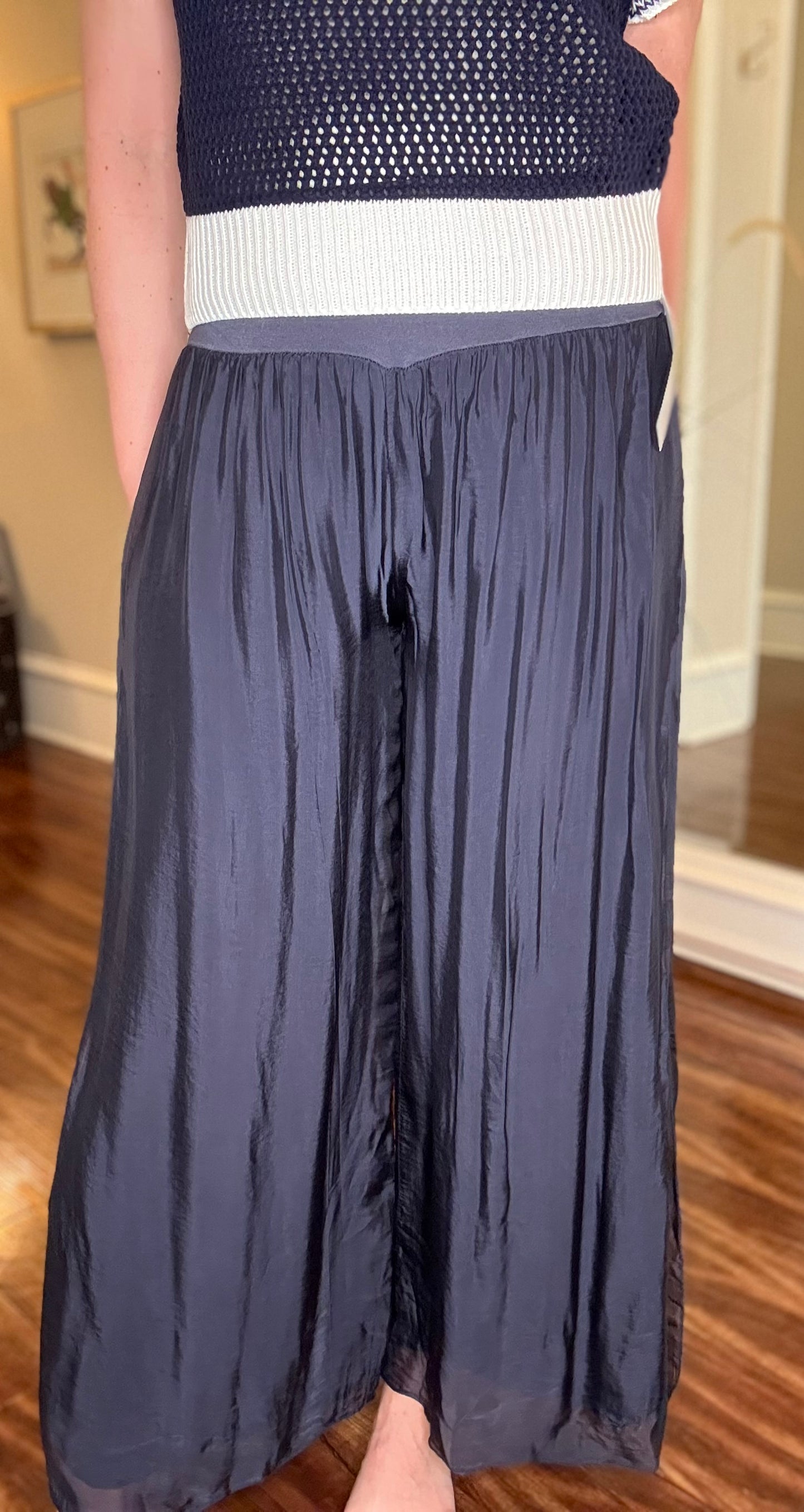 LOOK MODE SIDE SLIT SILK PANT (multiple colors) 3.25