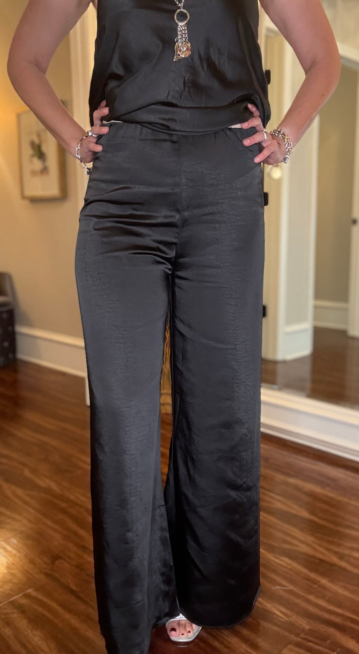 BLACK SATIN PANTS 10.21