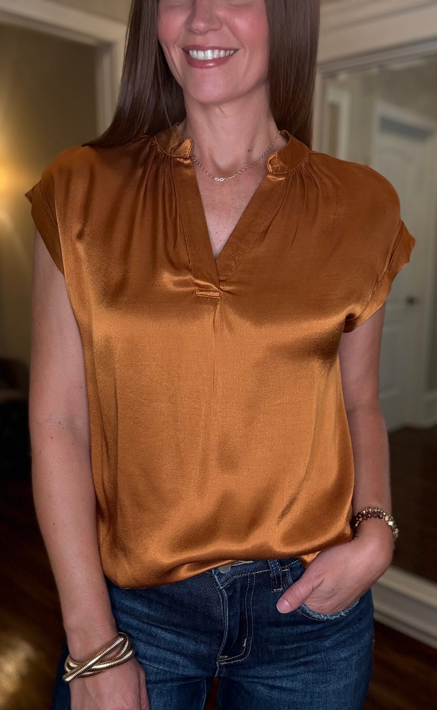VELVET HEART CUFFED SHORT SLEEVE BLOUSE (multiple colors) 8.26