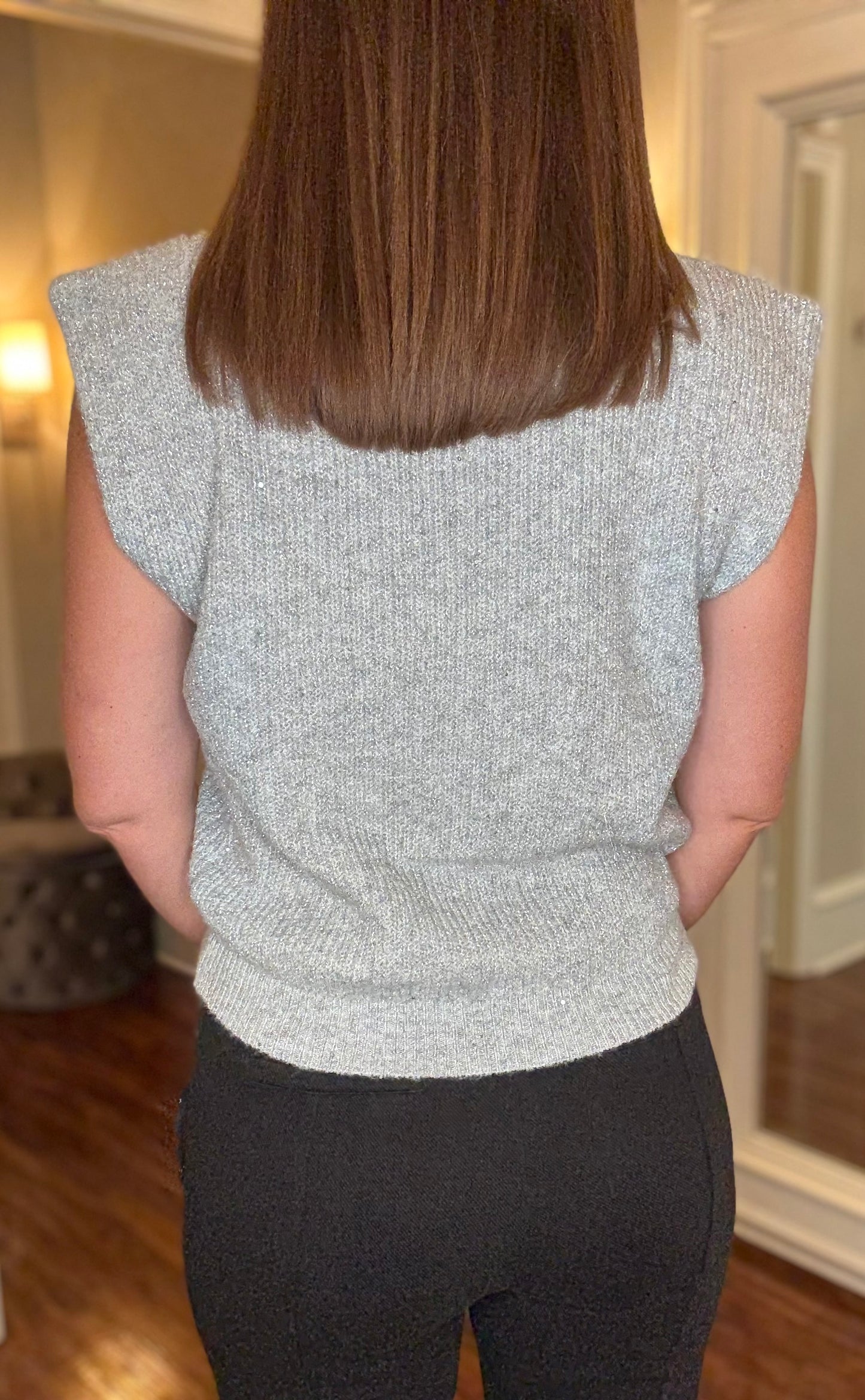 MOLLY BRACKEN METALLIC SWEATER VEST 9.23