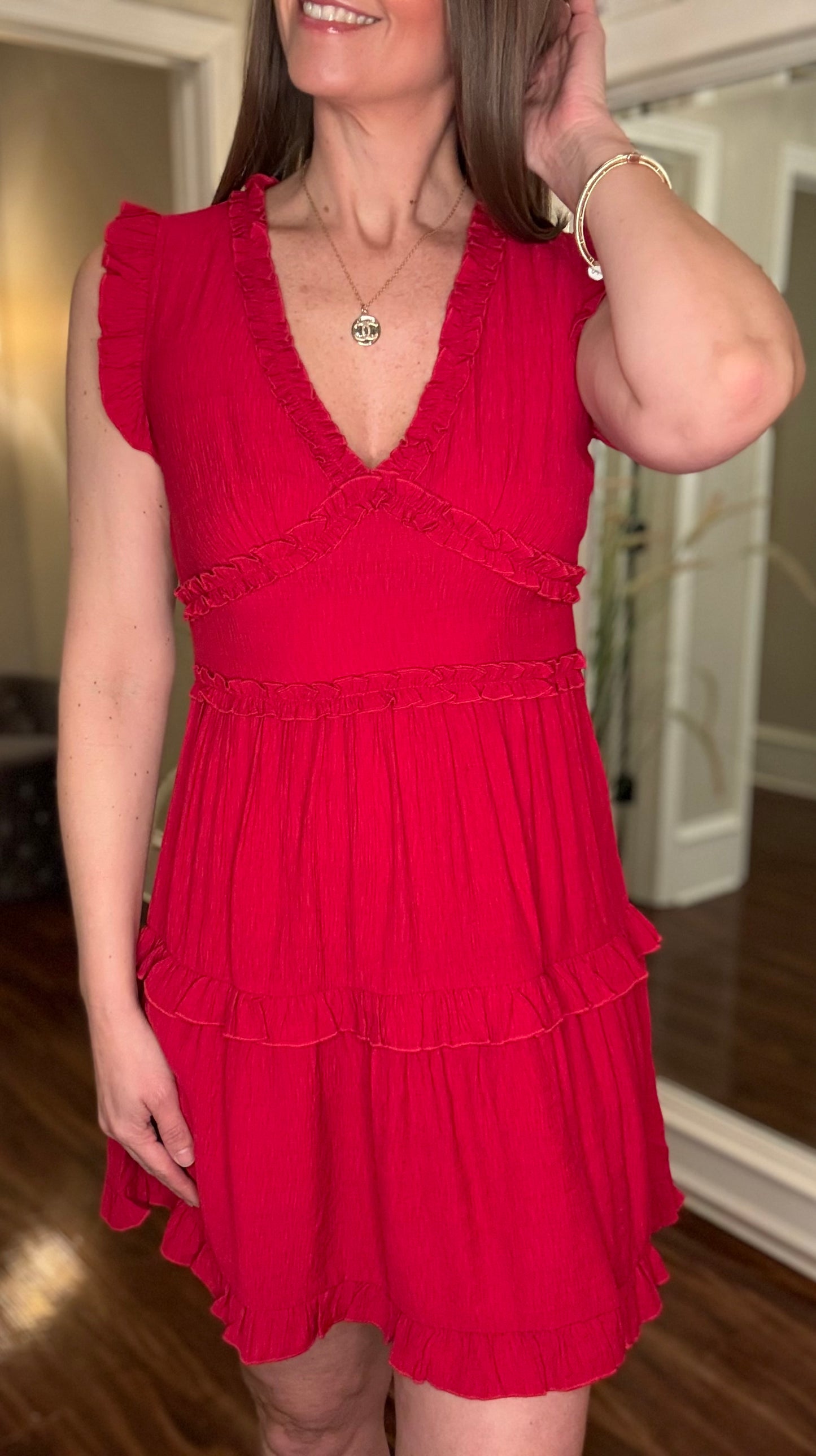 PINCH RUFFLE DETAIL MINI DRESS 3.25