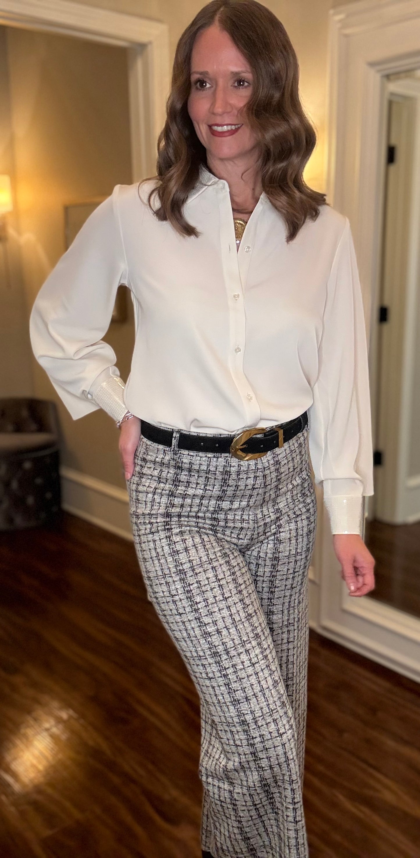 LYSSE DAMARI SEQUIN EMBELLISHED SHIRT 10.21