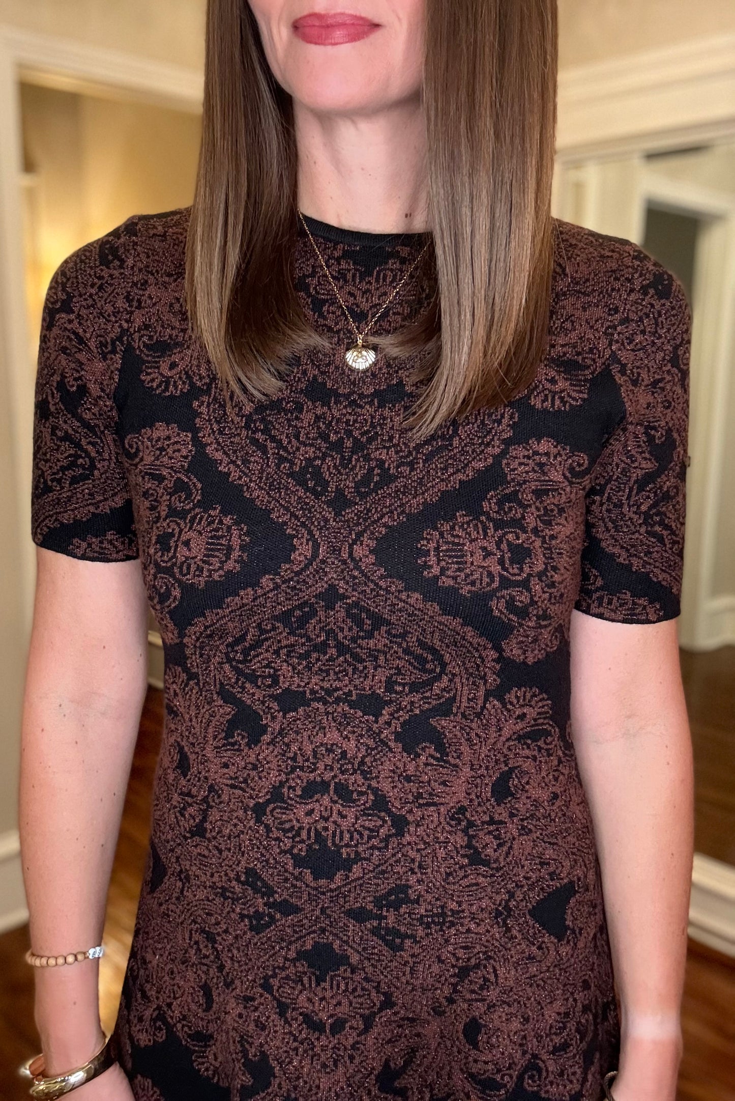 FLYING TOMATO JACQUARD SWEATER DRESS 10.25