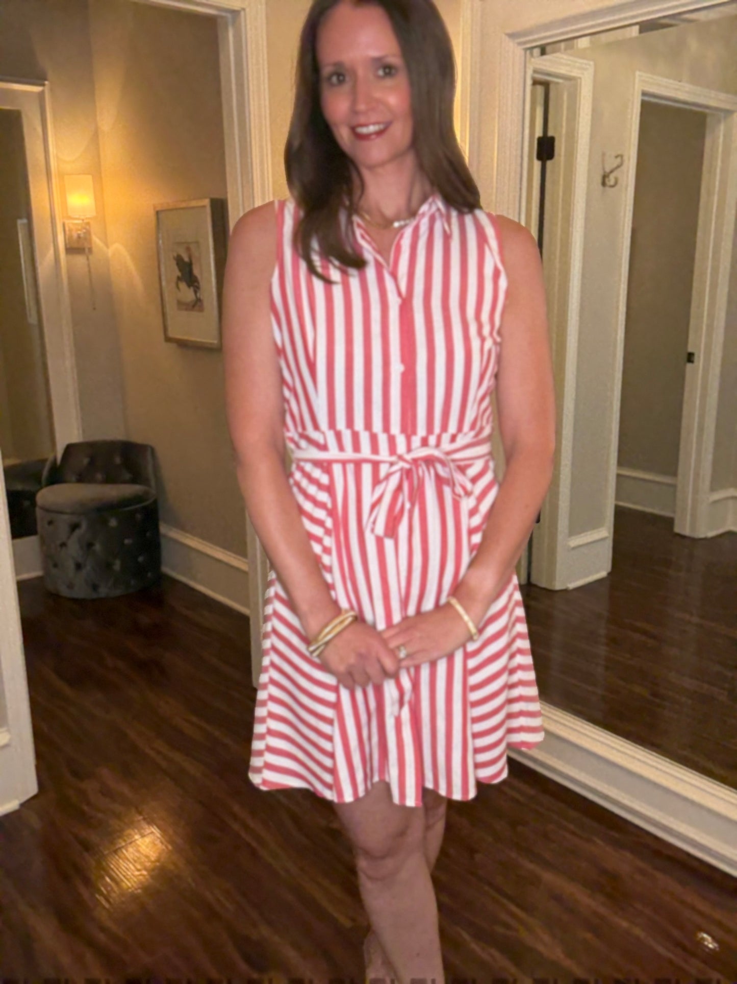 VINE & LOVE STRIPE SHIRT DRESS 5.29