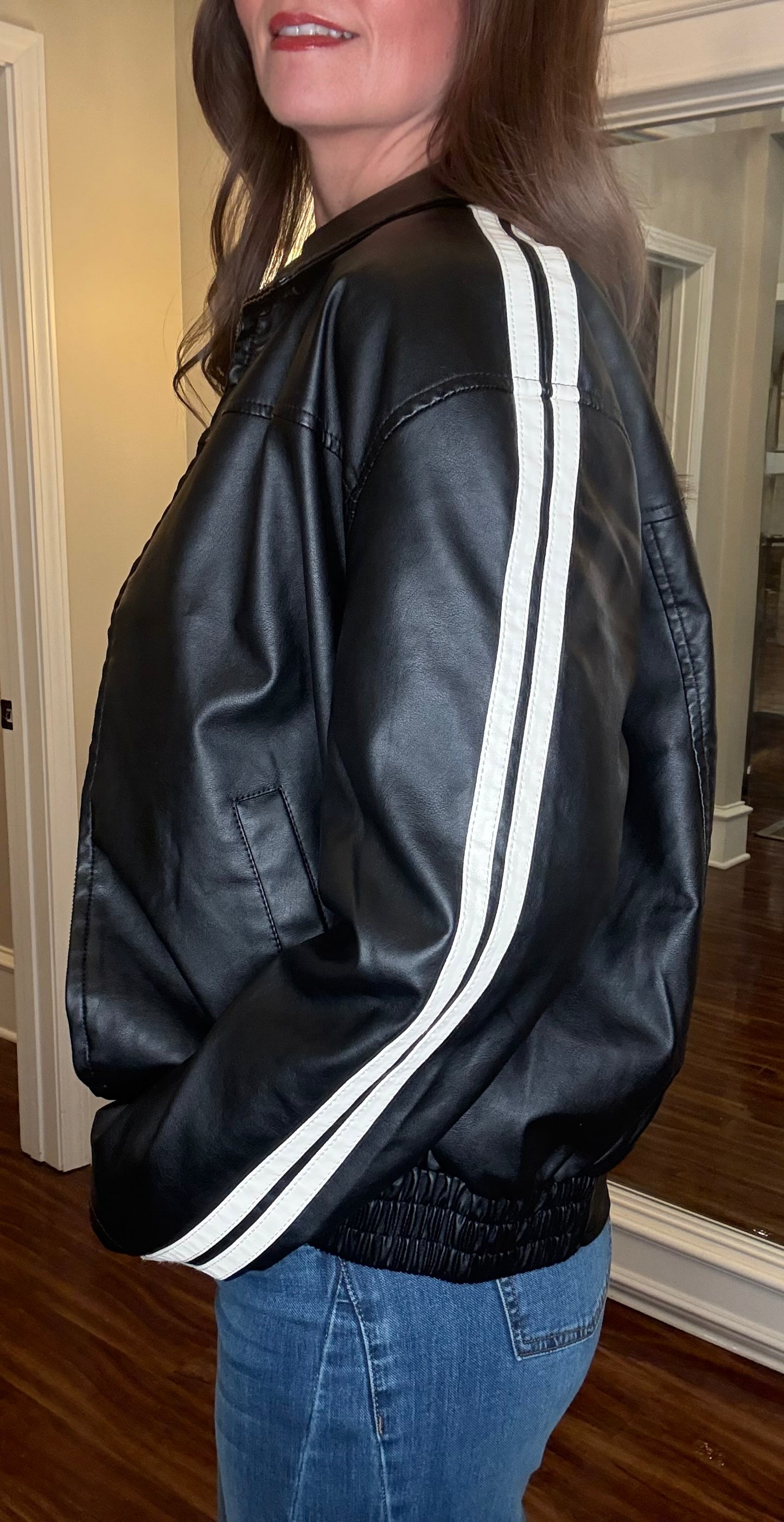 FAUX LEATHER BOMBER JACKET (multiple colors) 8.14