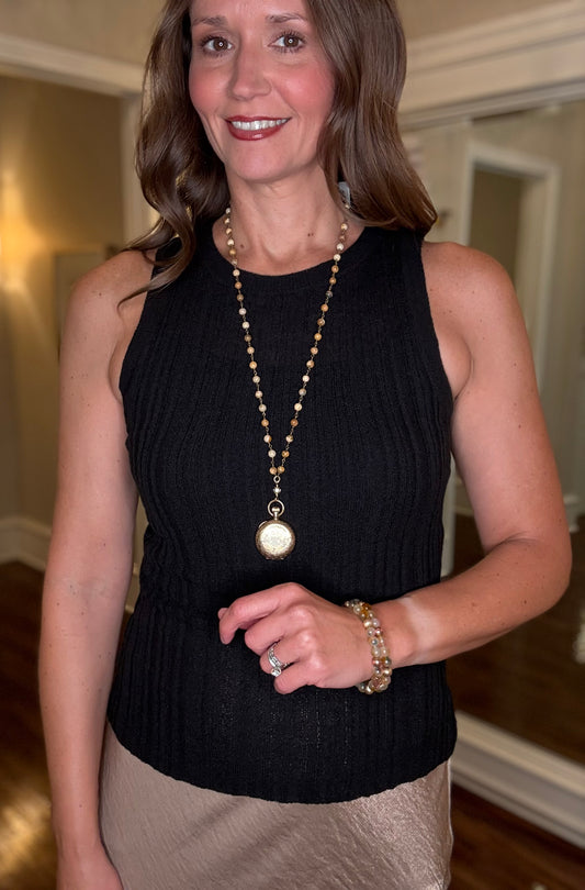 MOON RIVER SLEEVELESS SWEATER KNIT(multiple colors) TOP 7.30