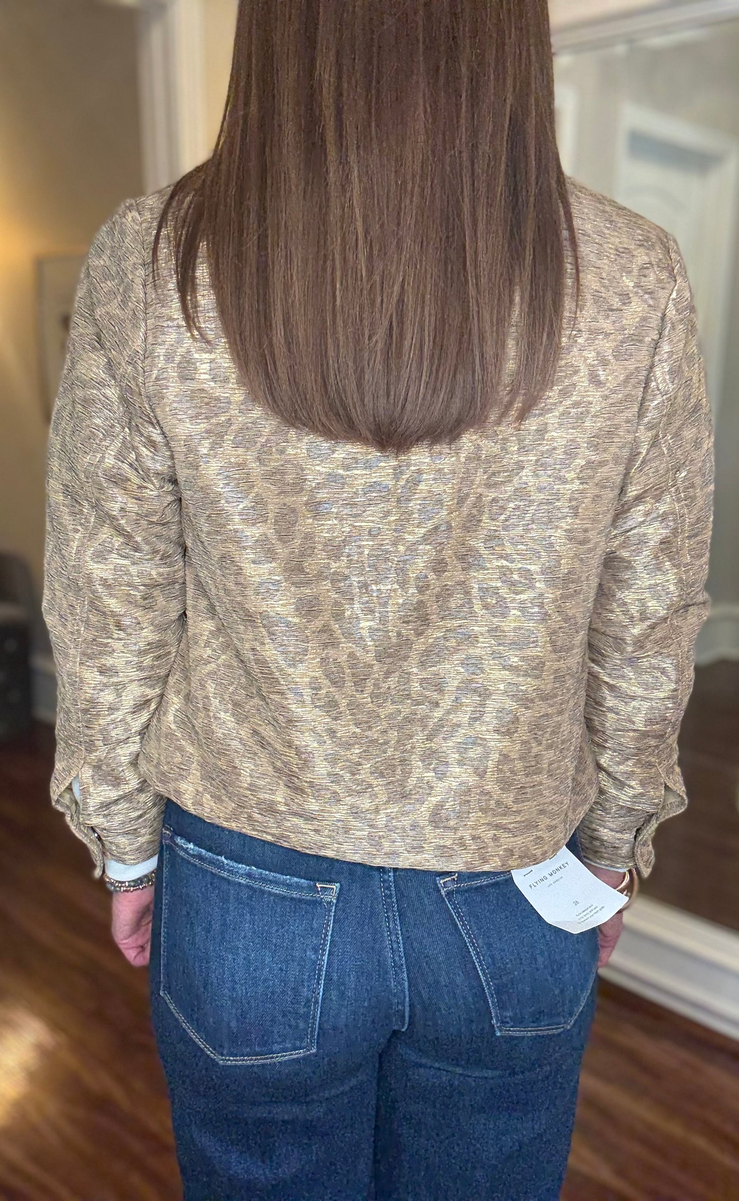 ESQUALO GOLDEN LEOPARD PRINT JACKET 8.26