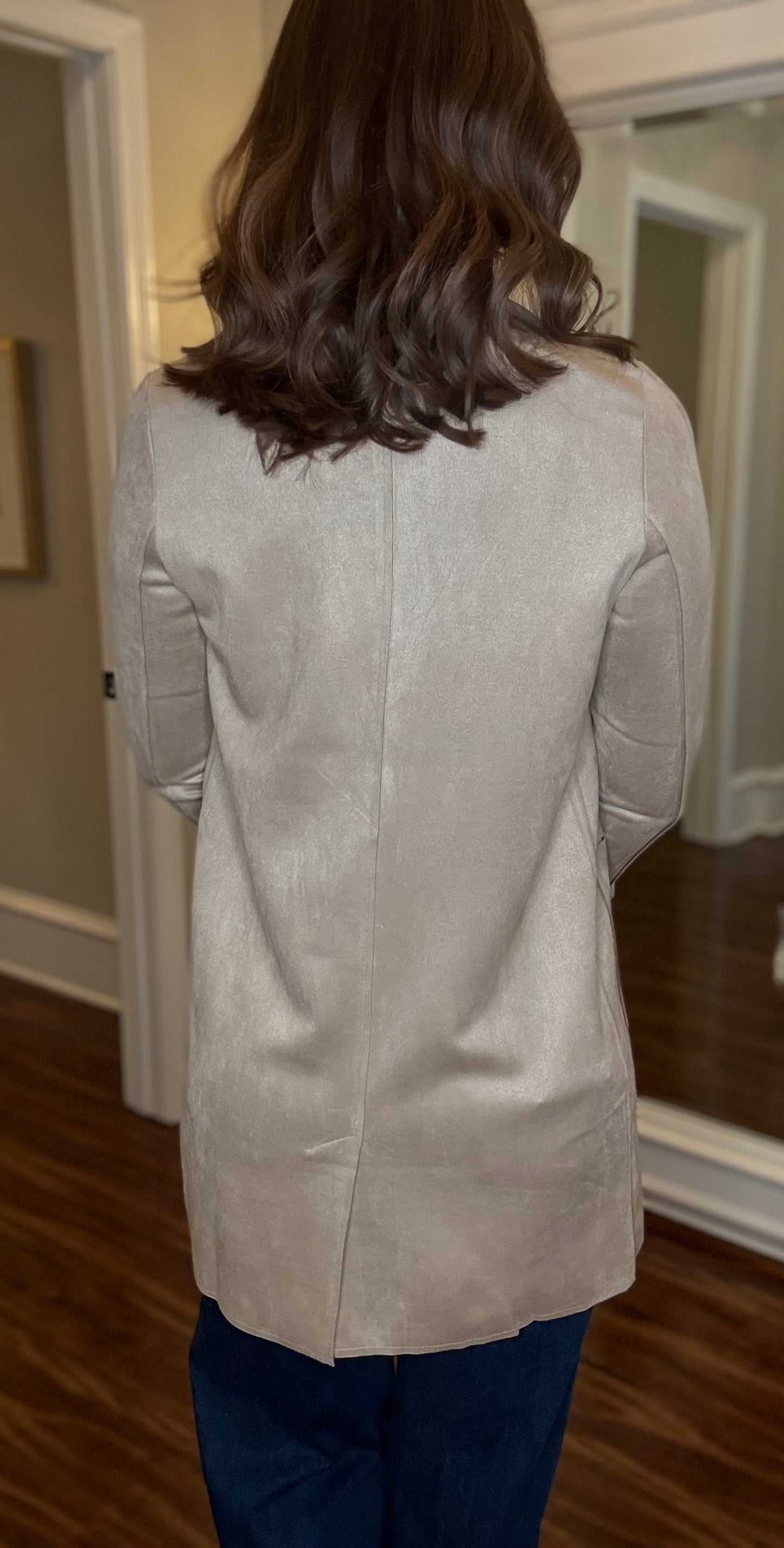 OPEN FRONT FAUX SUEDE JACKET (multiple colors) 8.14