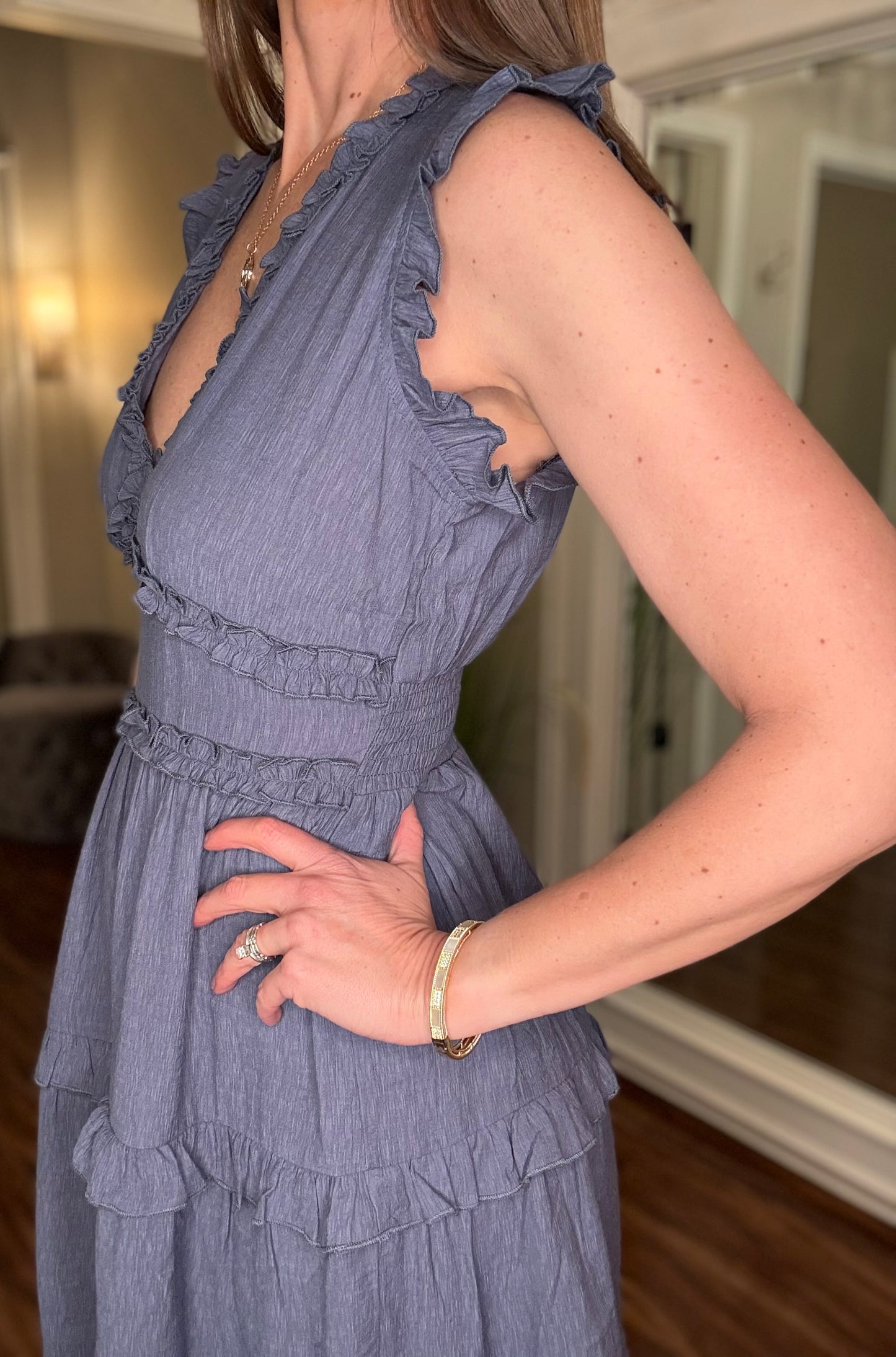 PINCH RUFFLE DETAIL MINI DRESS 3.25