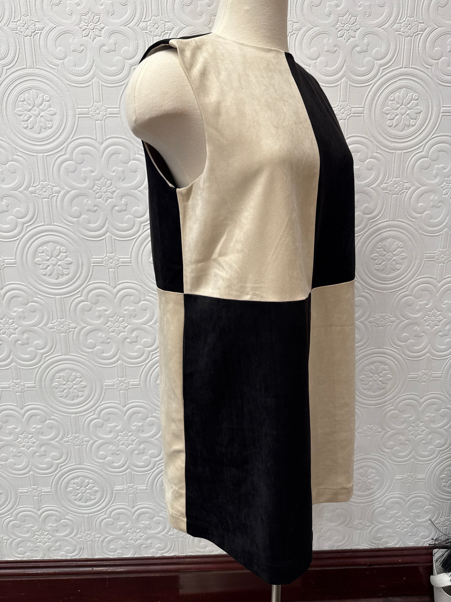 MIOU MUSE SUDE COLOR BLOCK MINI DRESS 9.4