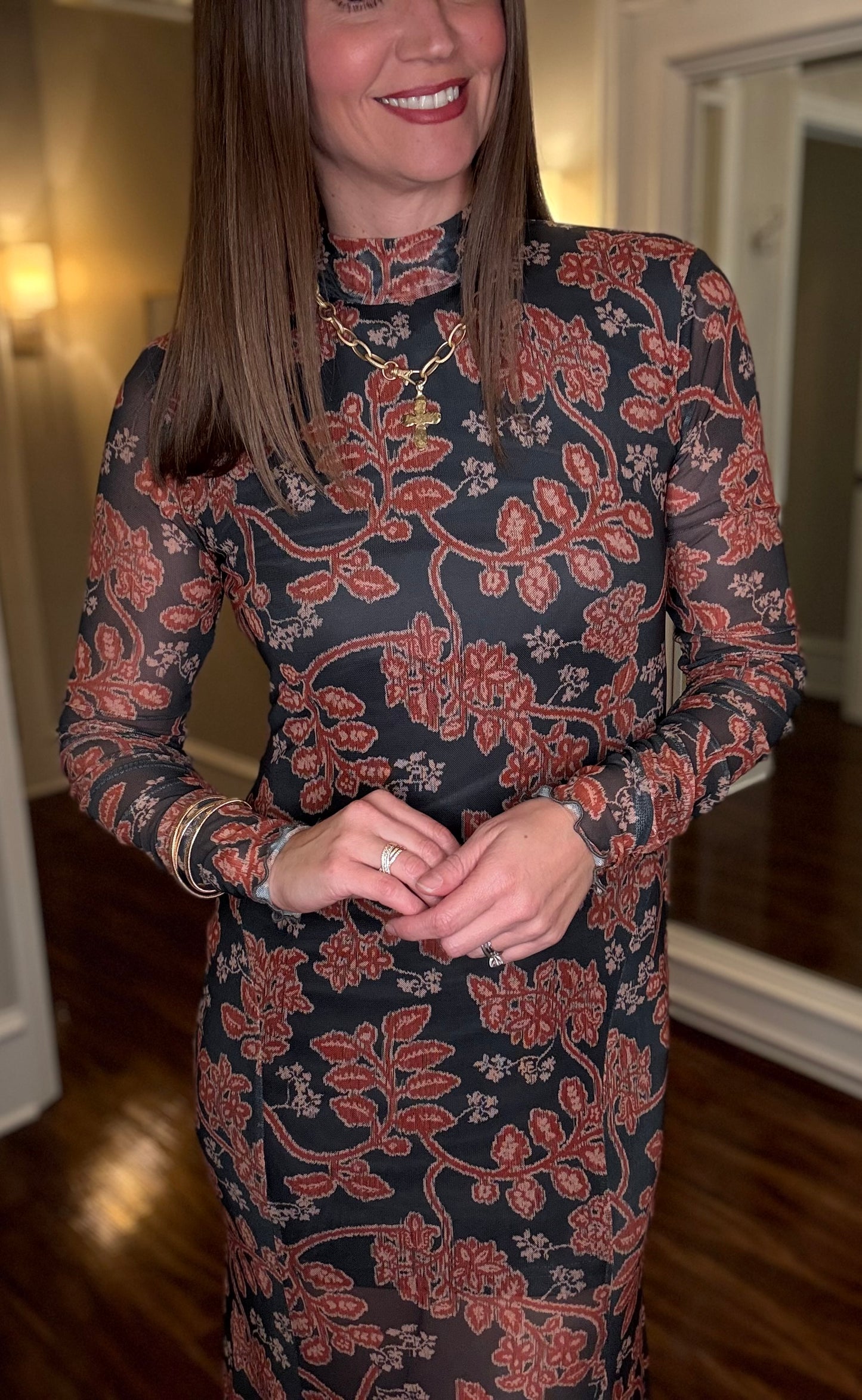 FLORAL MESH MAXI DRESS 11.18