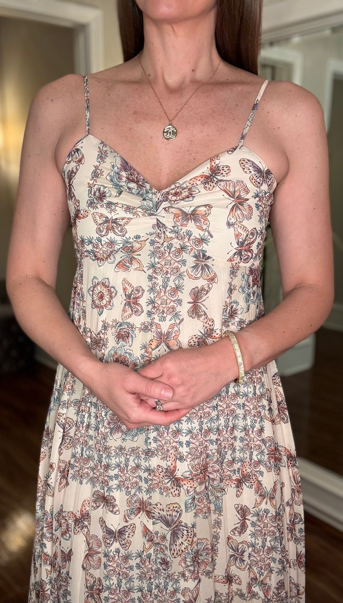 MOLLY BRACKEN BUTTERFLY PRINT MAXI DRESS 3.18