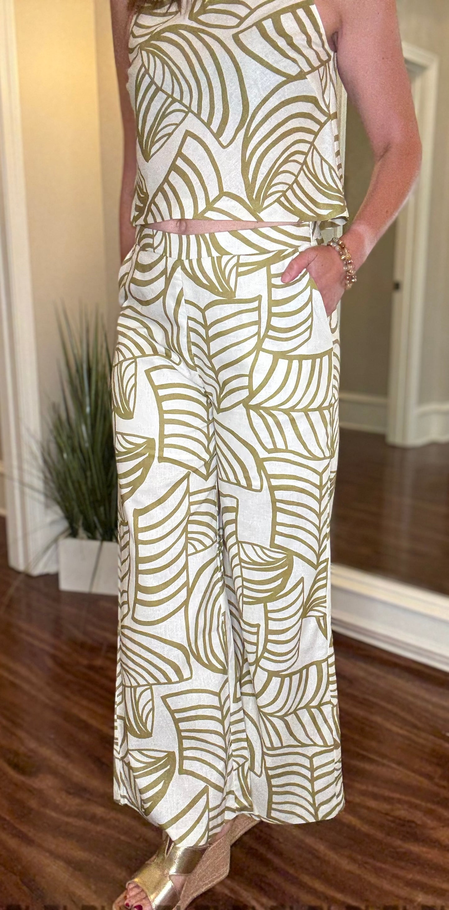 LUCY PARIS IVORY AND PAPYRUS PANT 6.19