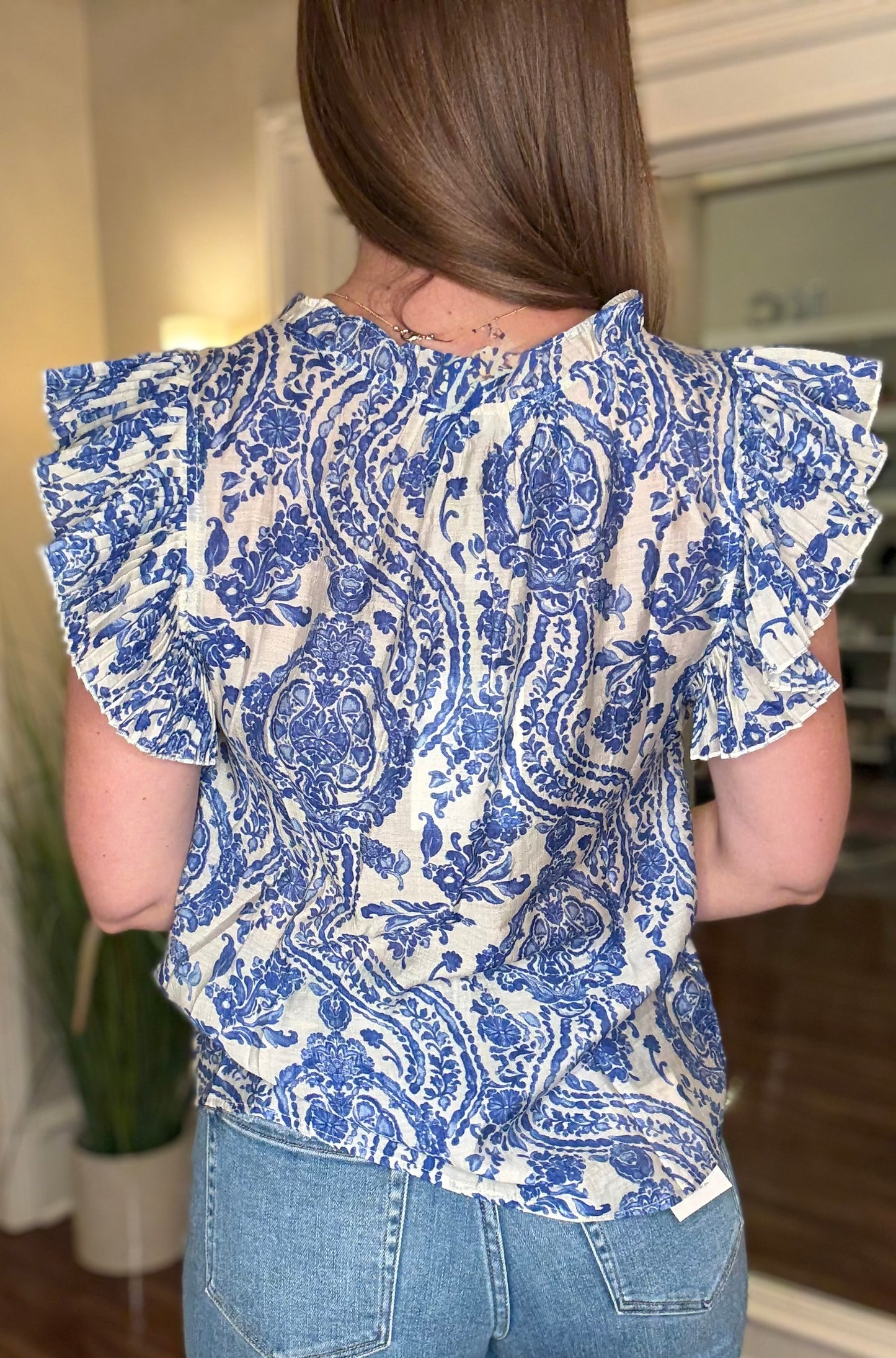 VOY PLEATED PAISLEY PRINT TOP 5.1