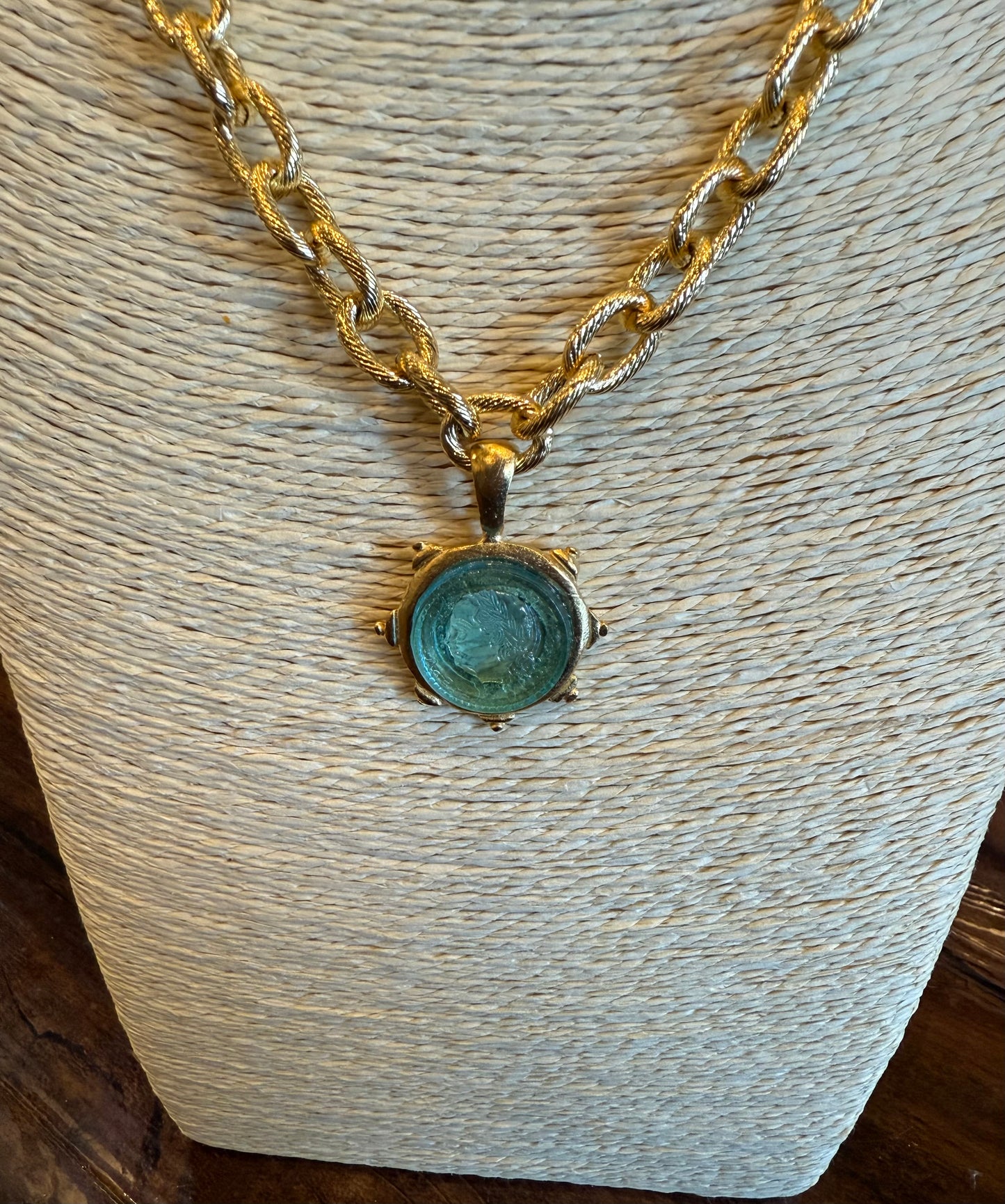 SUSAN SHAW VENETIAN GLASS COIN NECKLACE