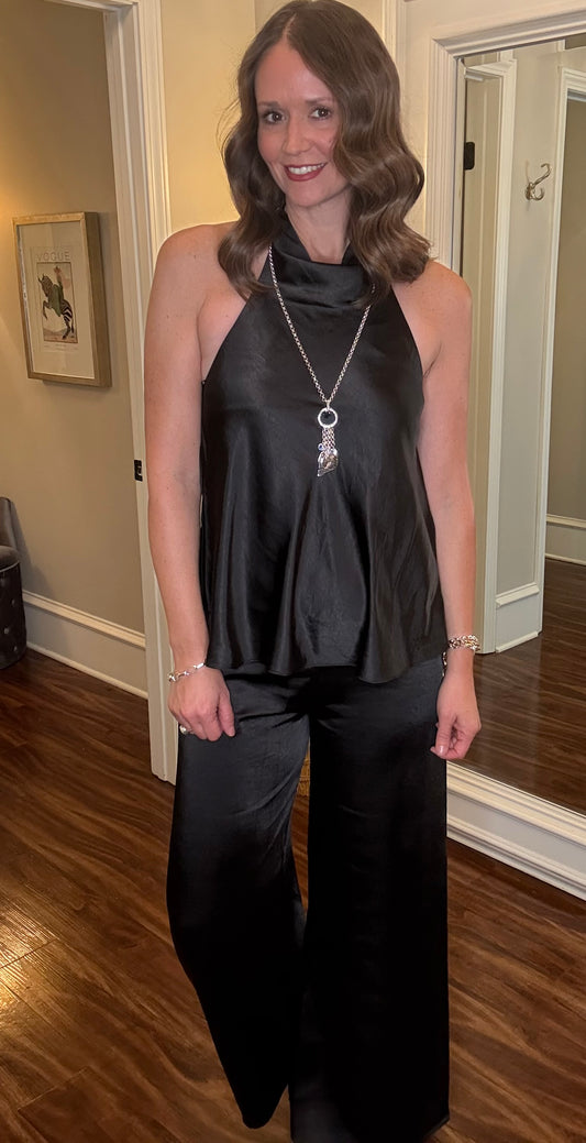 BLACK SATIN PANTS 10.21