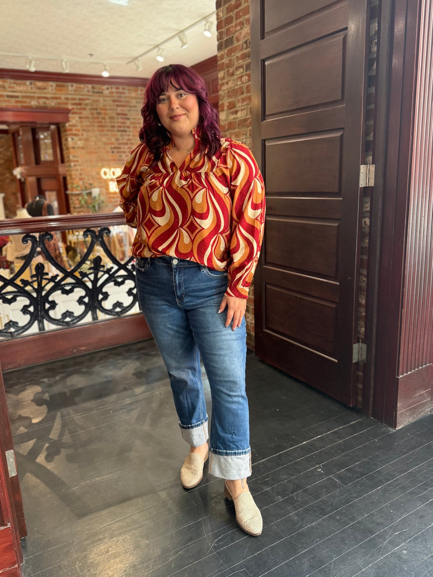 JODIFL PATTERNED TOP 9.30