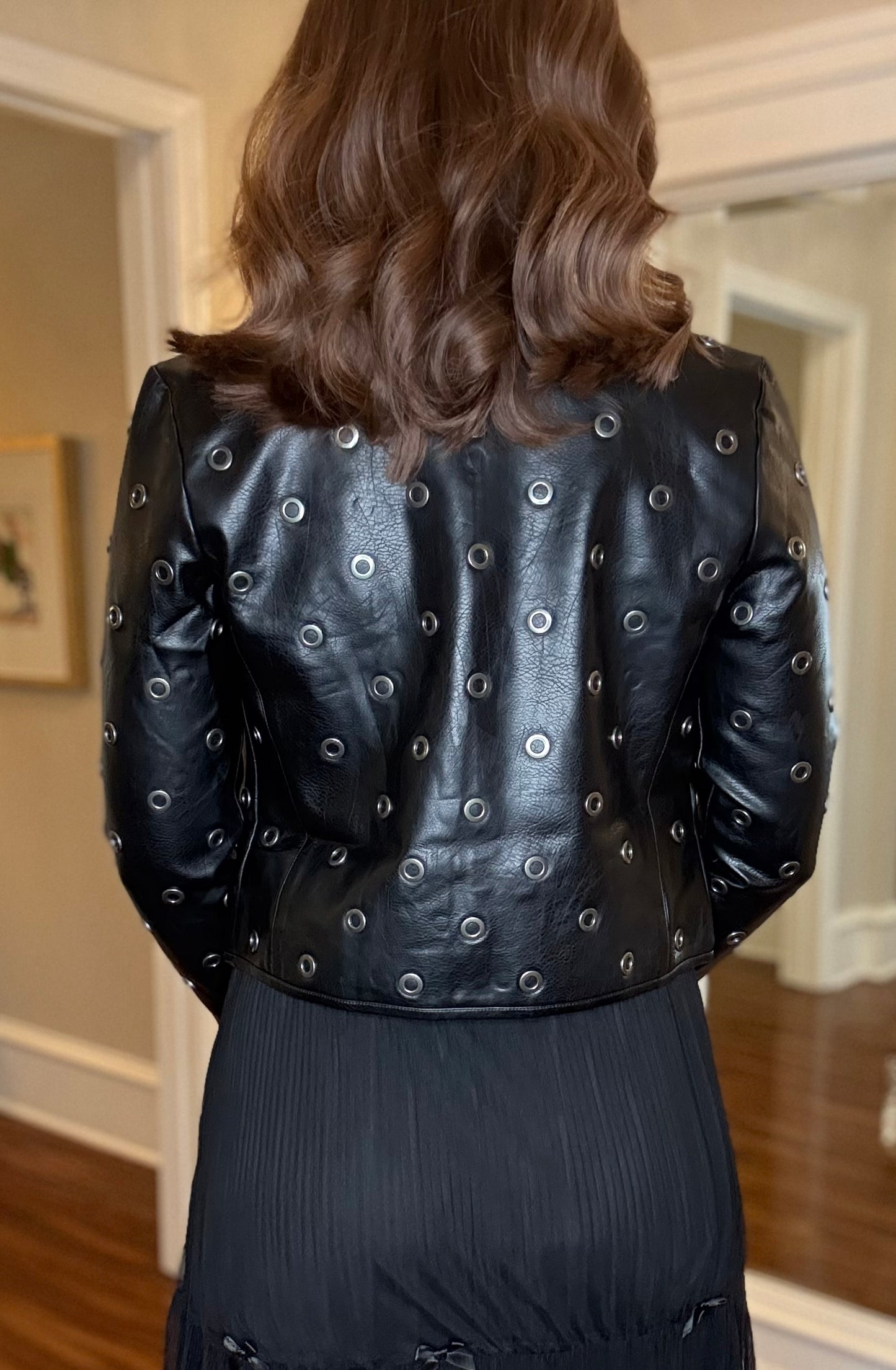 GENEVA GROMMET VEGAN LEATHER JACKET 9.3