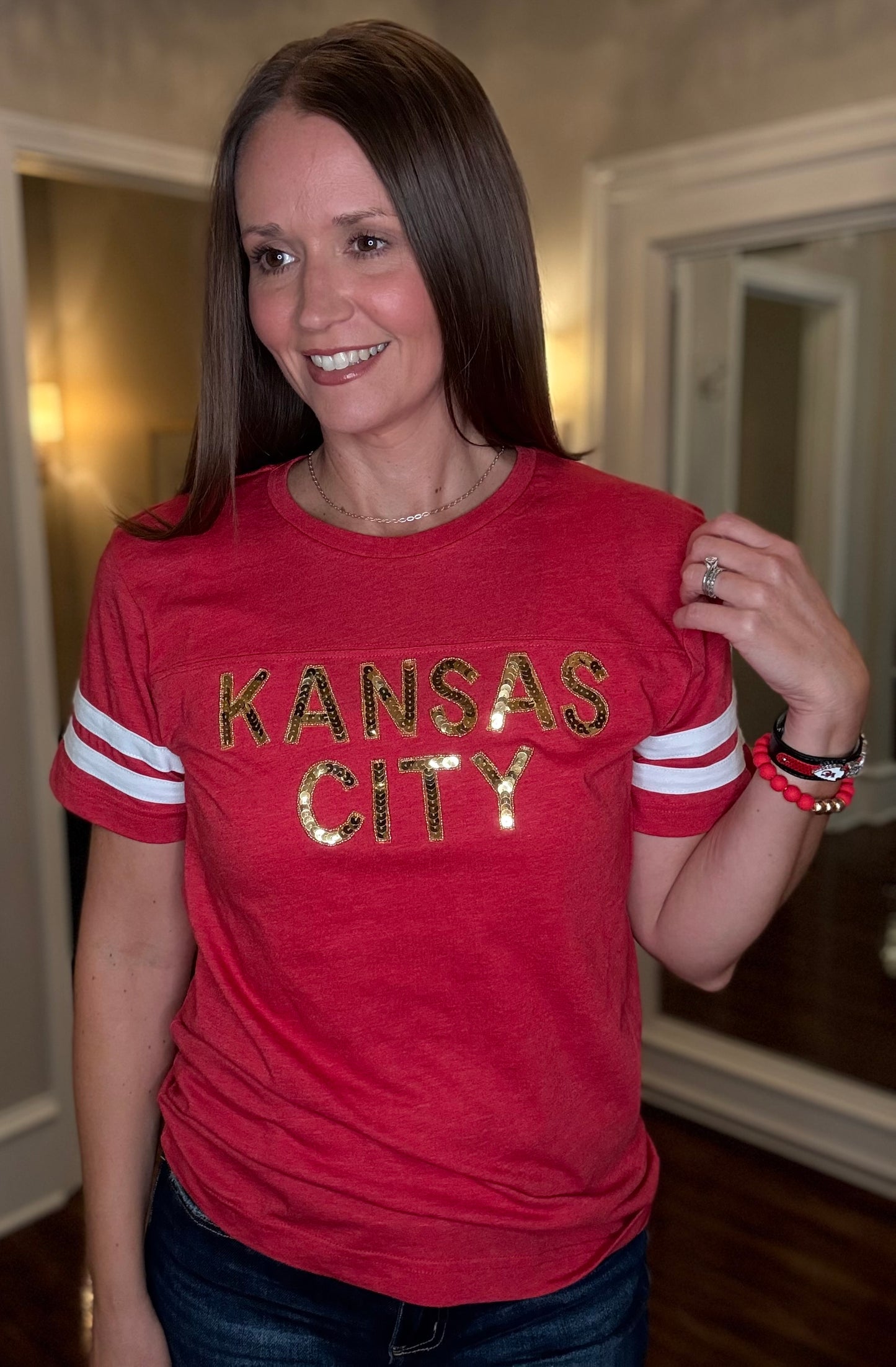 KC SPARKLE VARSITY TEE 10.01