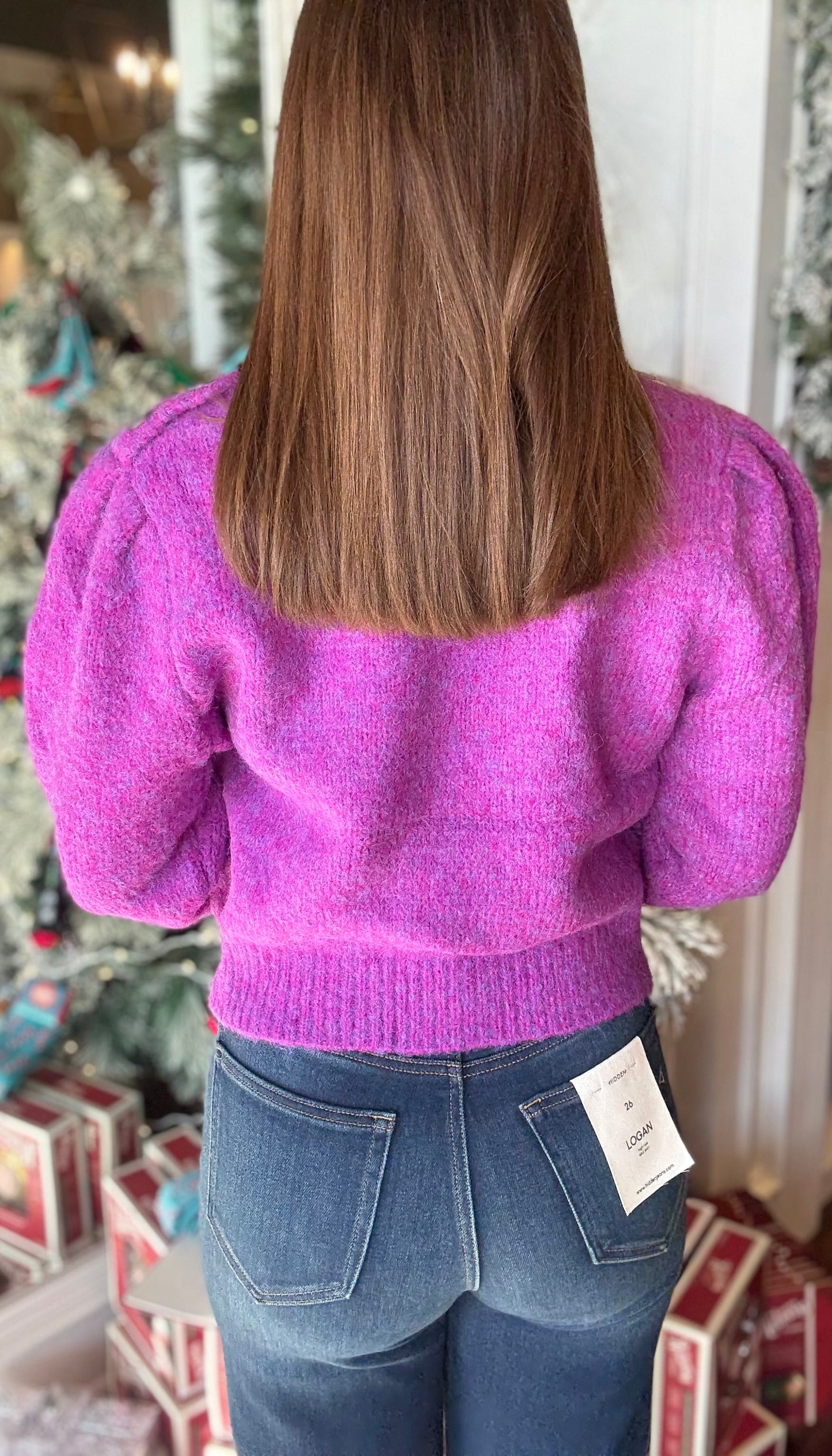 PURPLE BUTTON DETAIL SWEATER 11.24