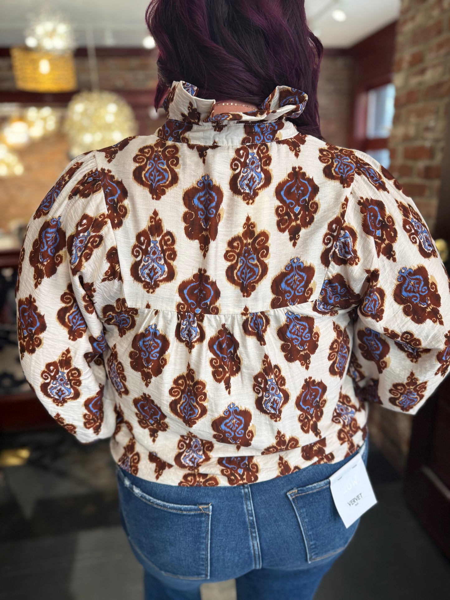 JODIFL WHITE PATTERNED TOP-EXTENDED SIZE 9.30