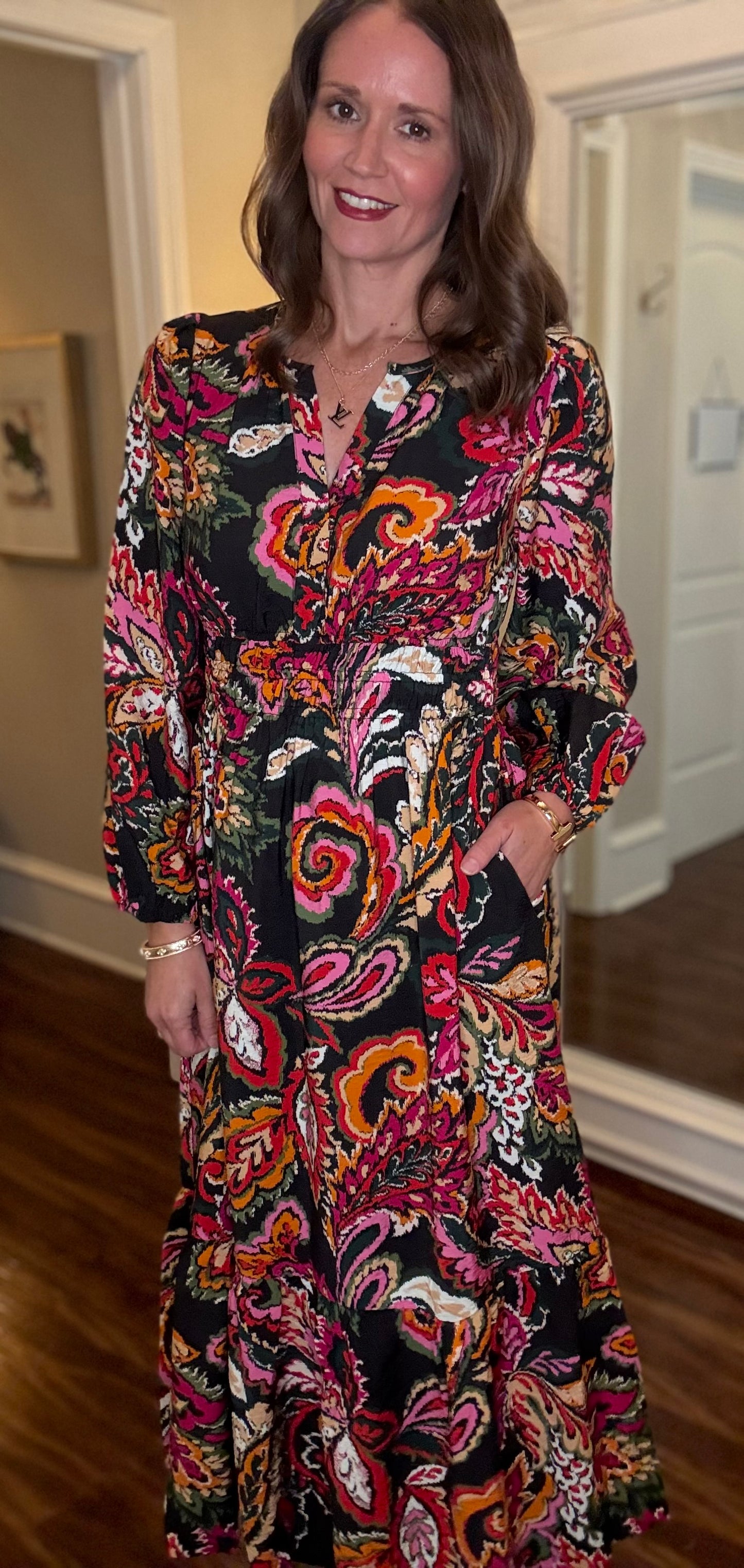 JODIFL BLACK FLORAL DRESS 9.30