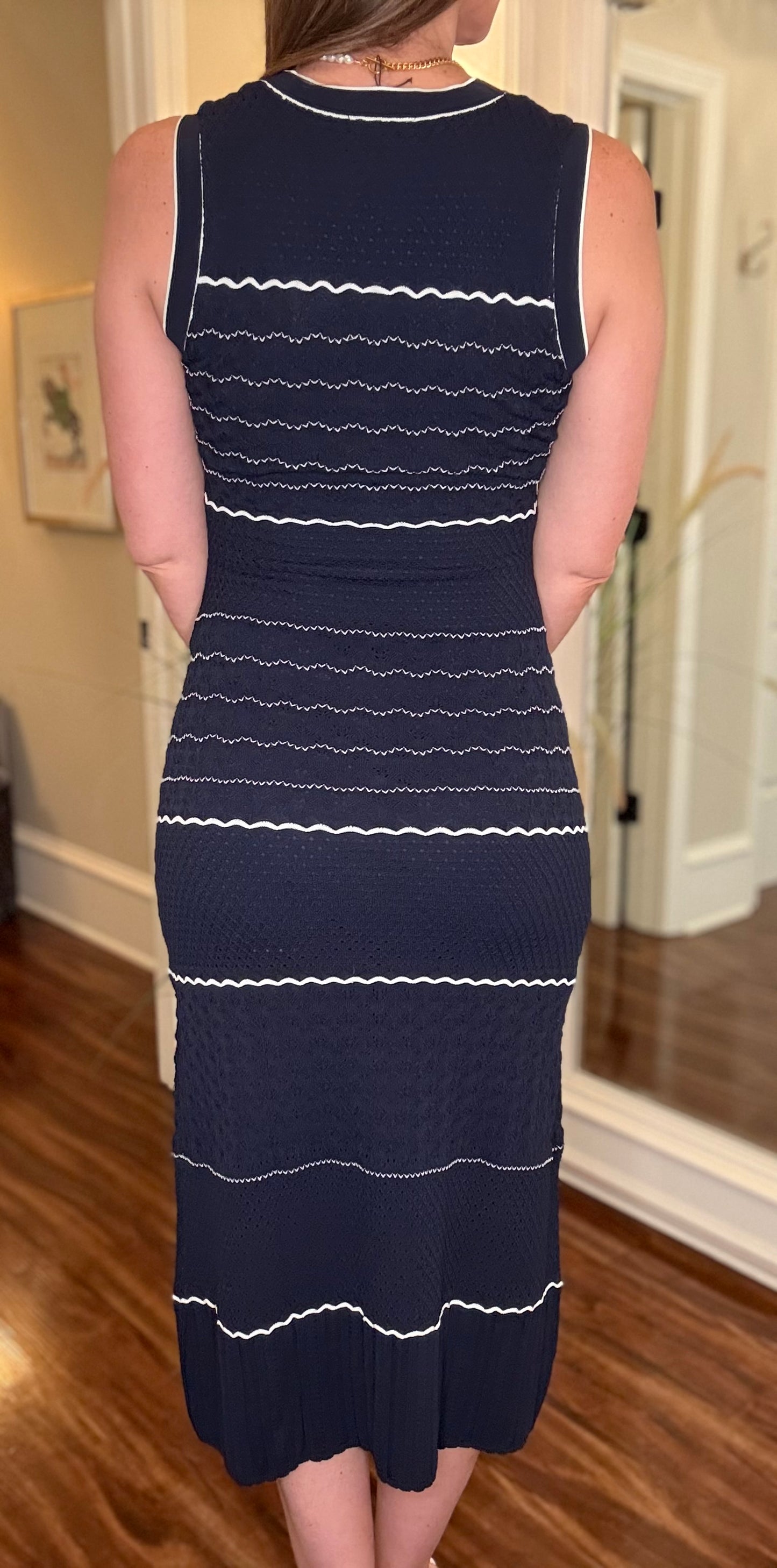 CURRENT AIR NAVY SLEEVELESS MIDI DRESS 4.27