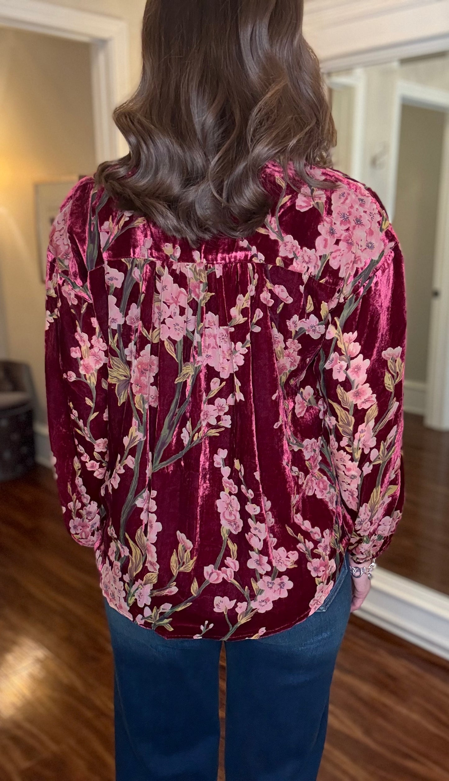 JODIFL BURGUNDY VELVET TOP 10.21