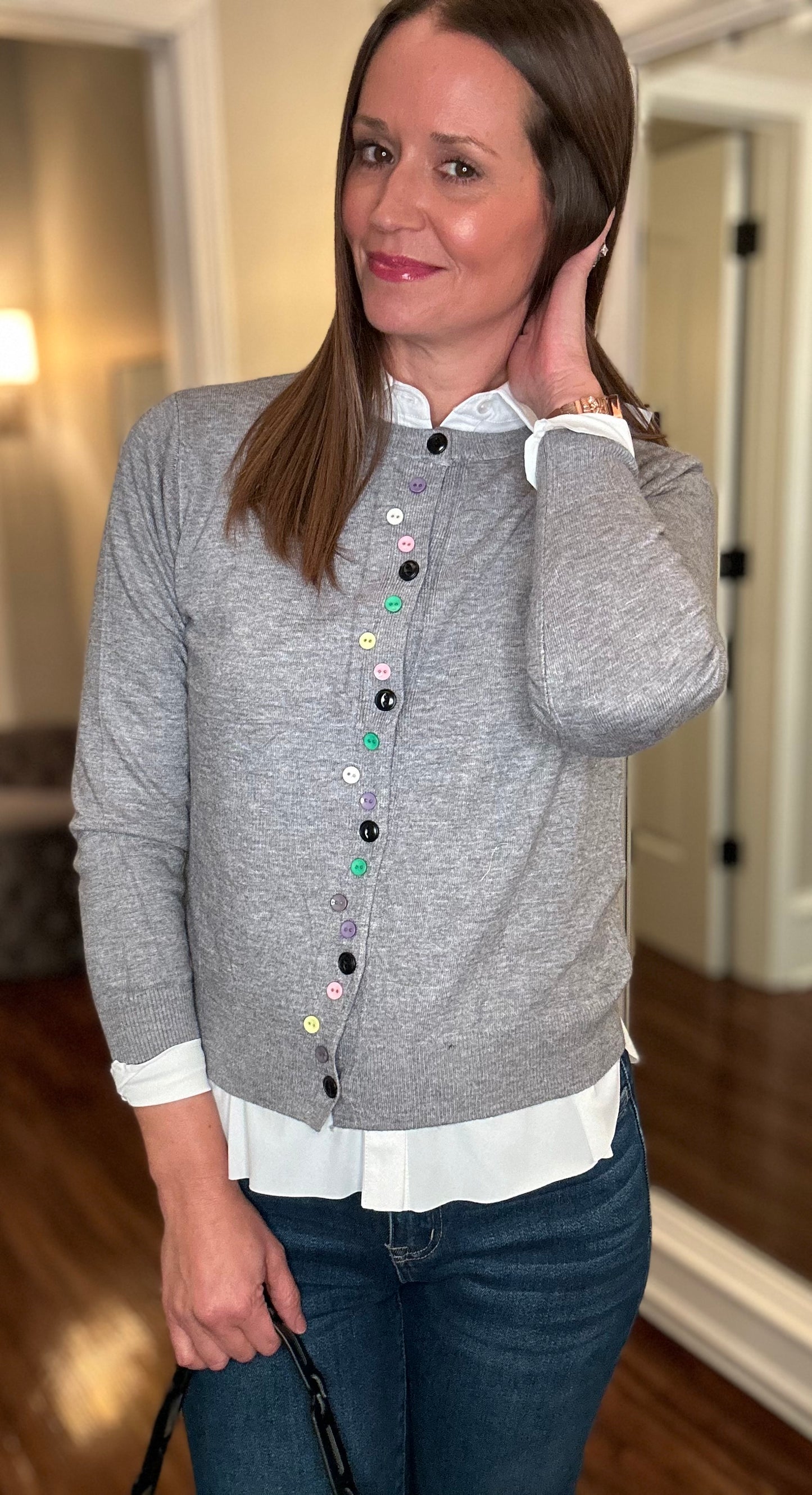 COLORFUL BUTTONS KNIT CARDI 11.4