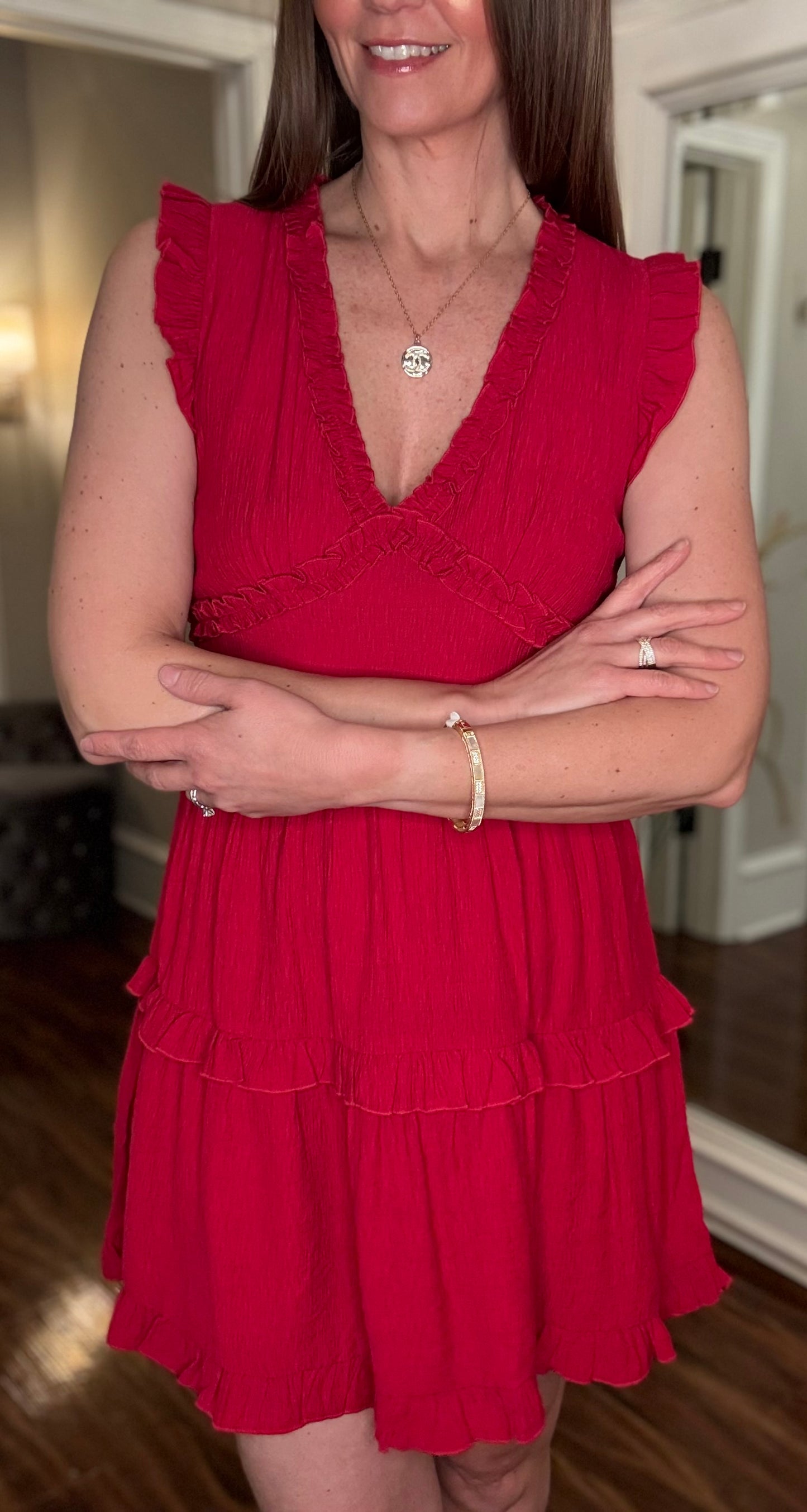 PINCH RUFFLE DETAIL MINI DRESS 3.25