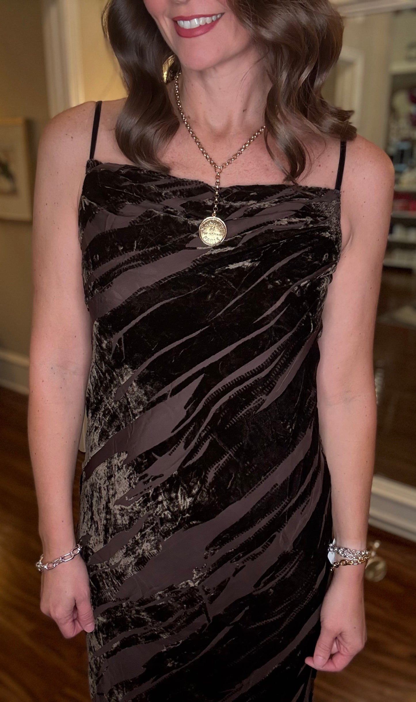 MIOU MUSE VELVET BURNOUT DRESS 10.21