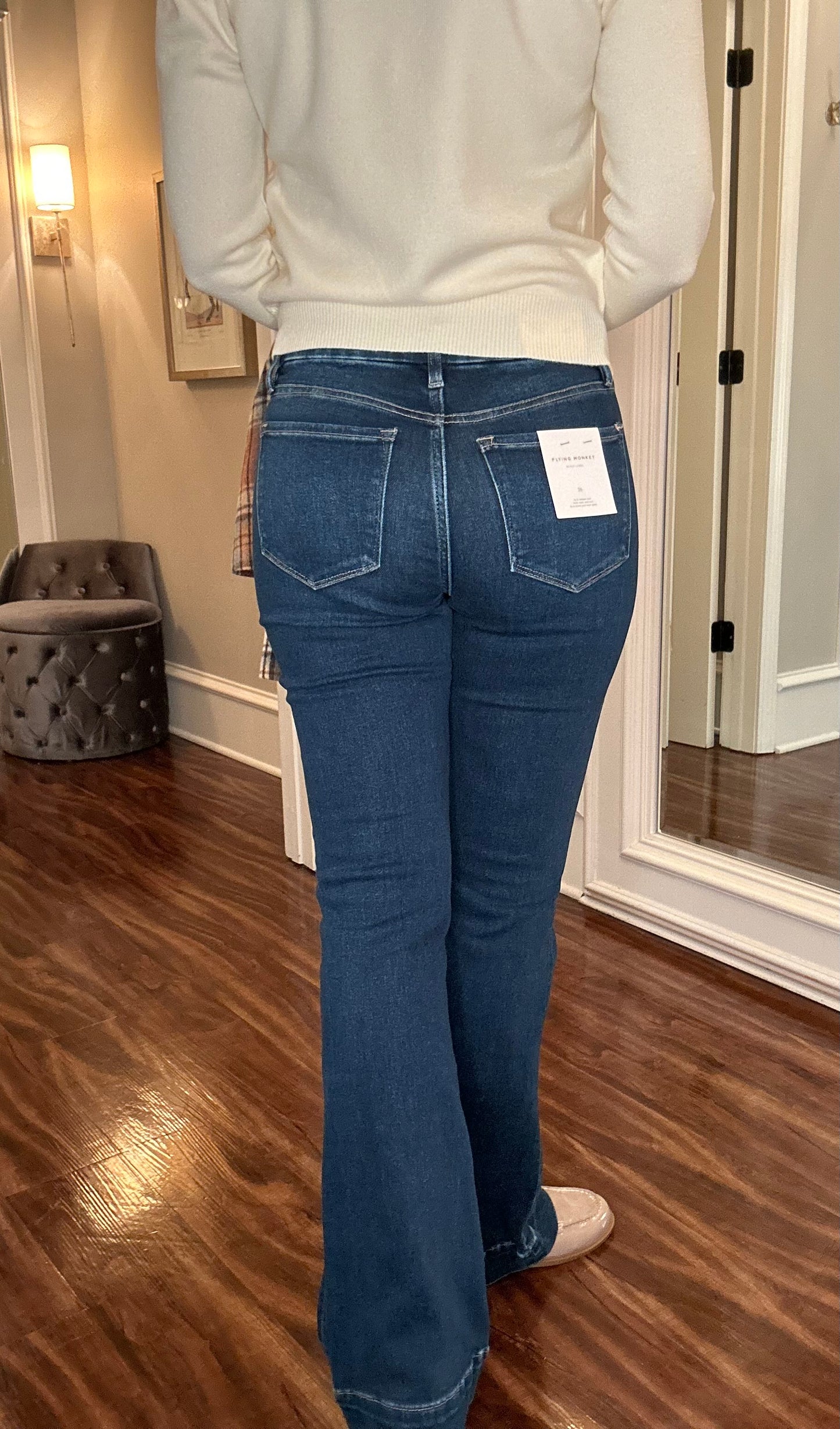 FLYING MONKEY BLUE ELEMENT HIGH RISE BOOTCUT JEAN 10.16