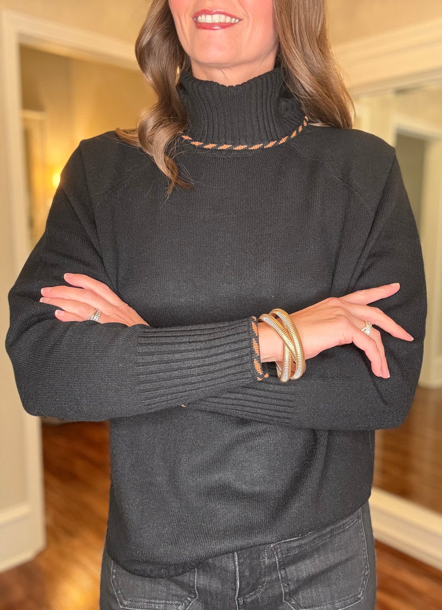 FDJ BLACK COWL NECK SWEATER 8.13