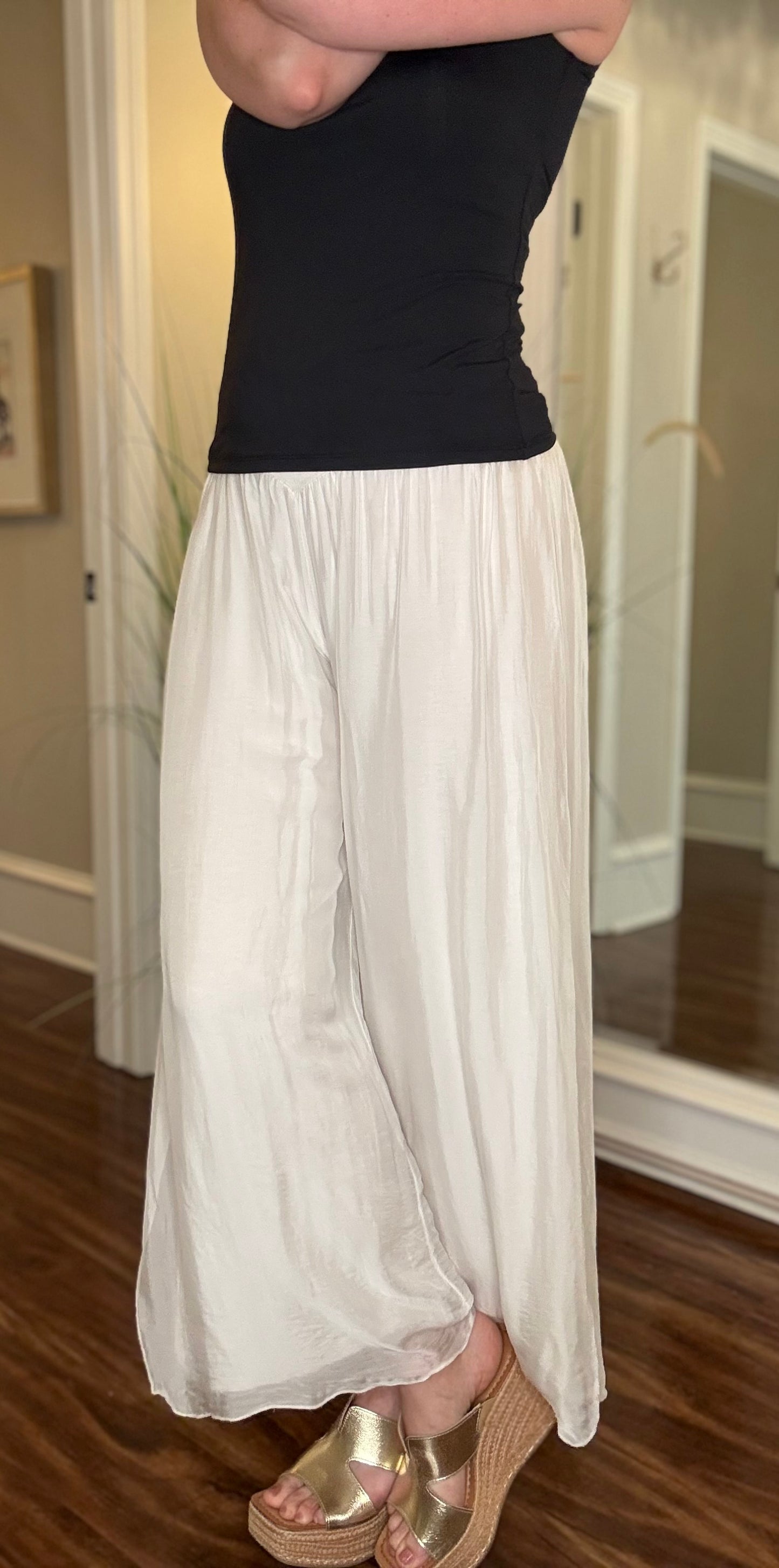 LOOK MODE SIDE SLIT SILK PANT (multiple colors) 3.25
