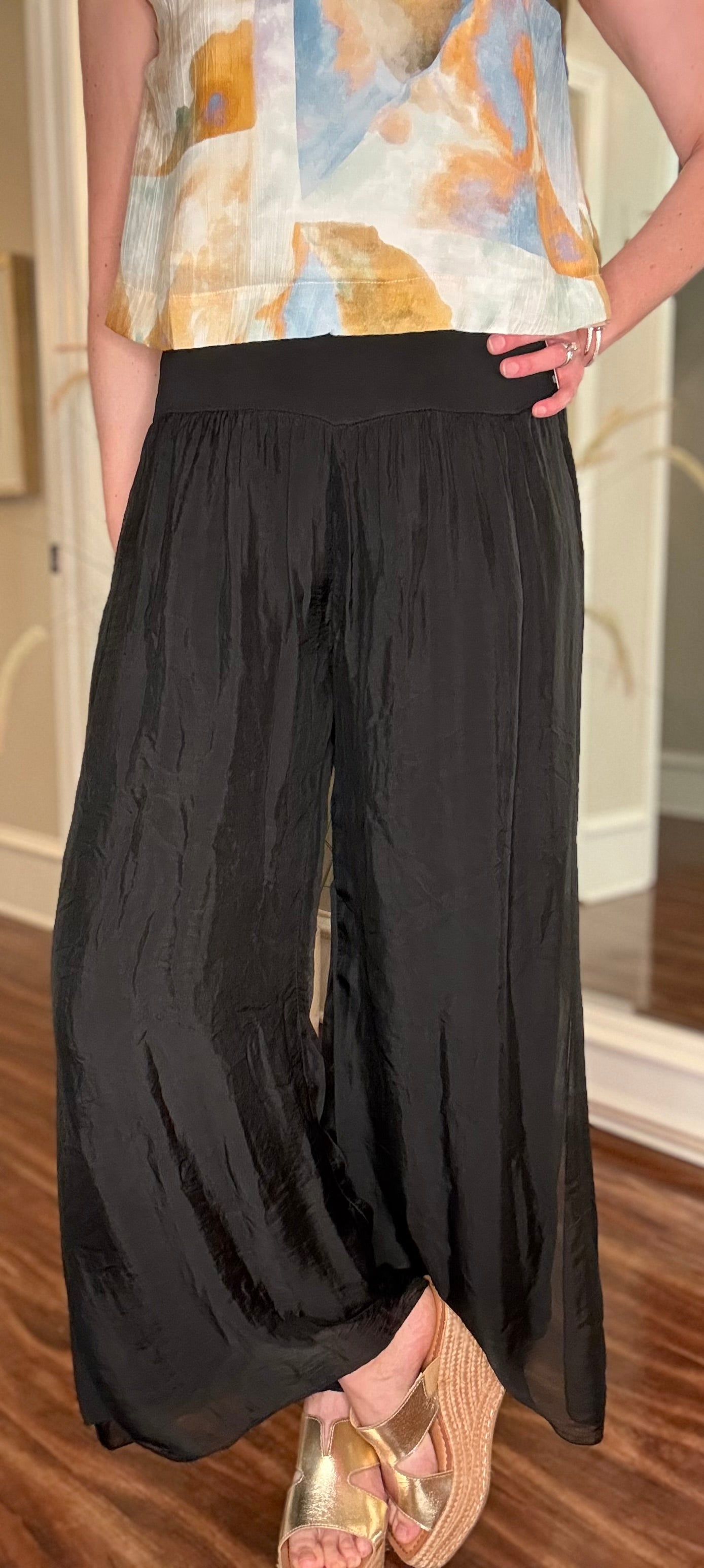 LOOK MODE SIDE SLIT SILK PANT (multiple colors) 3.25