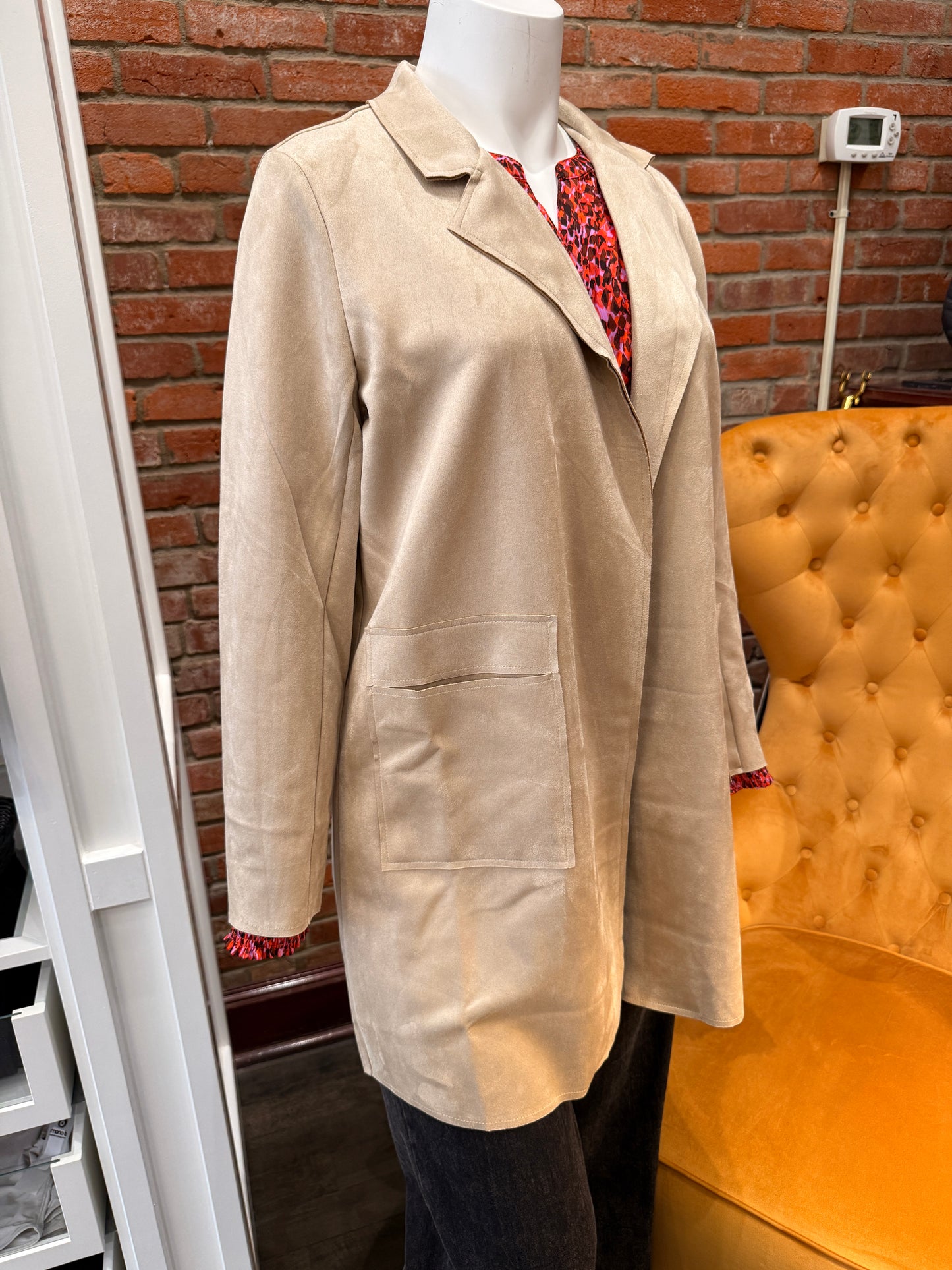 EXTENDED SIZE FAUX SUEDE JACKET