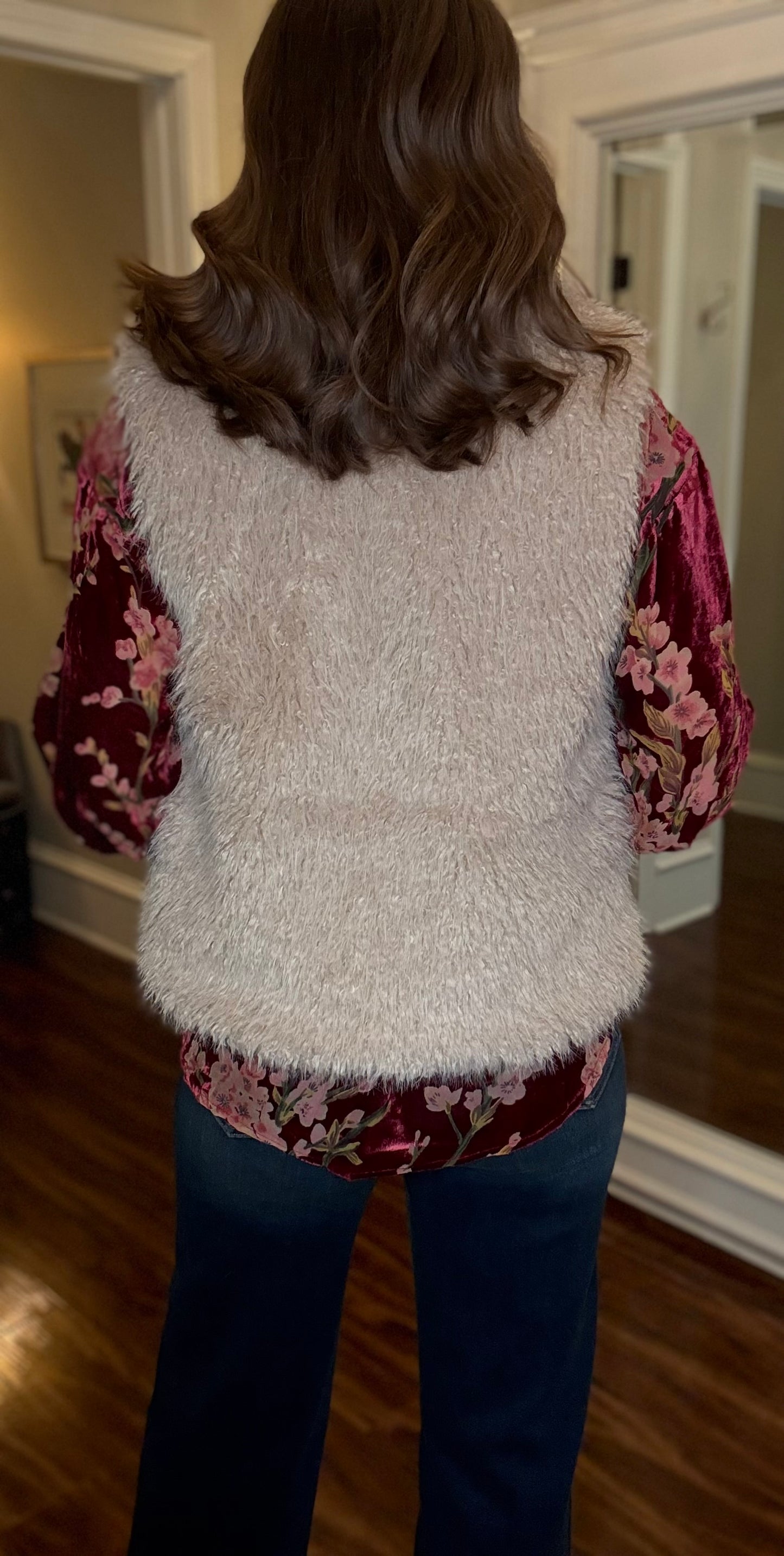 TAUPE FAUX FUR VEST 10.21