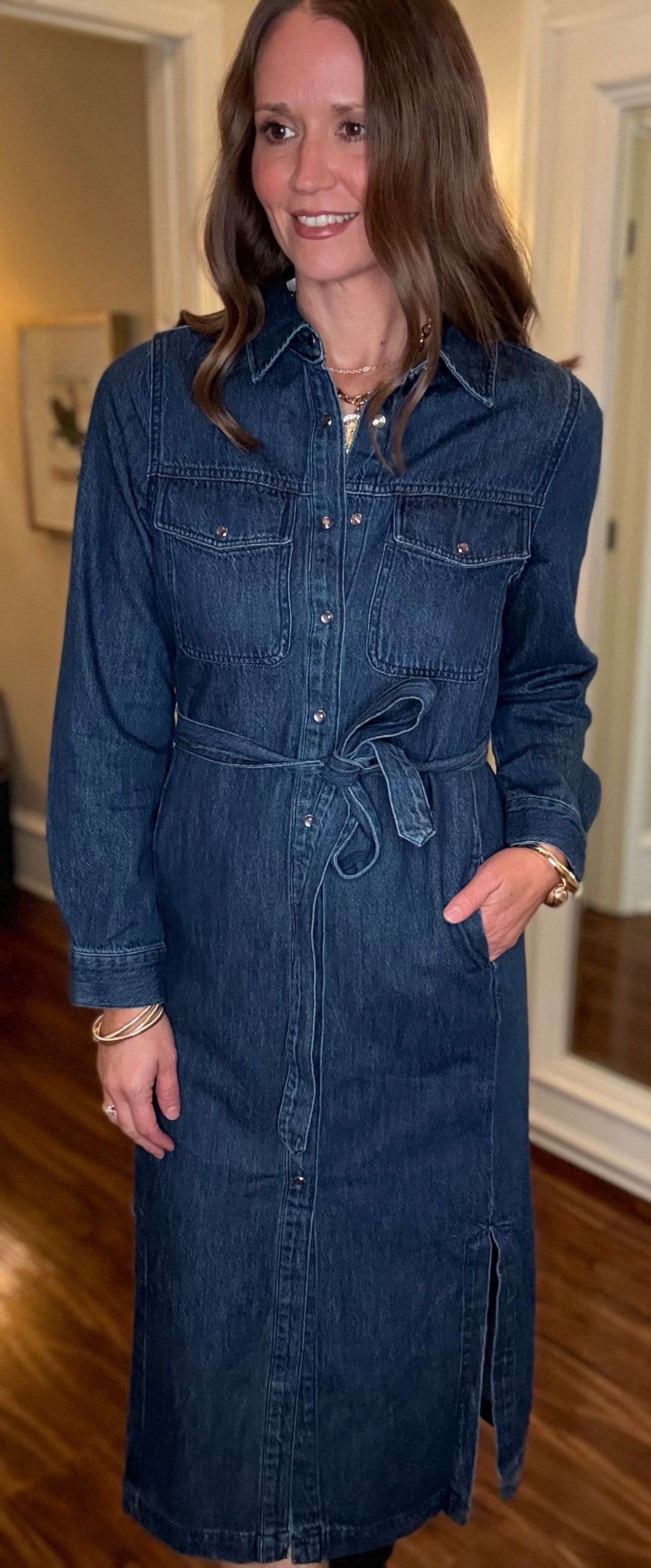 VELVET HEART DENIM MIDI DRESS 10.13
