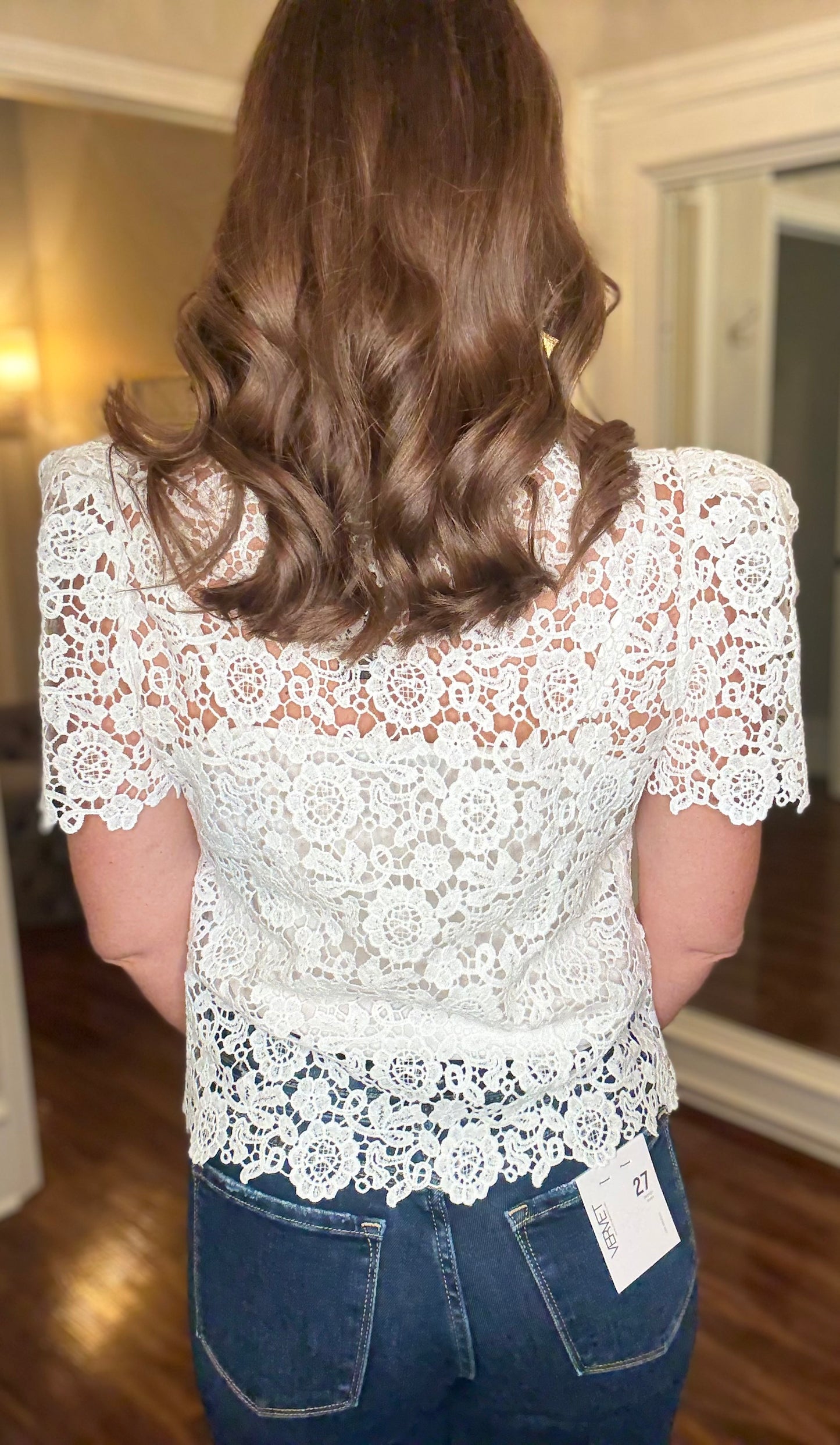 SHORT SLEEVE WHITE LACE TOP 1.9