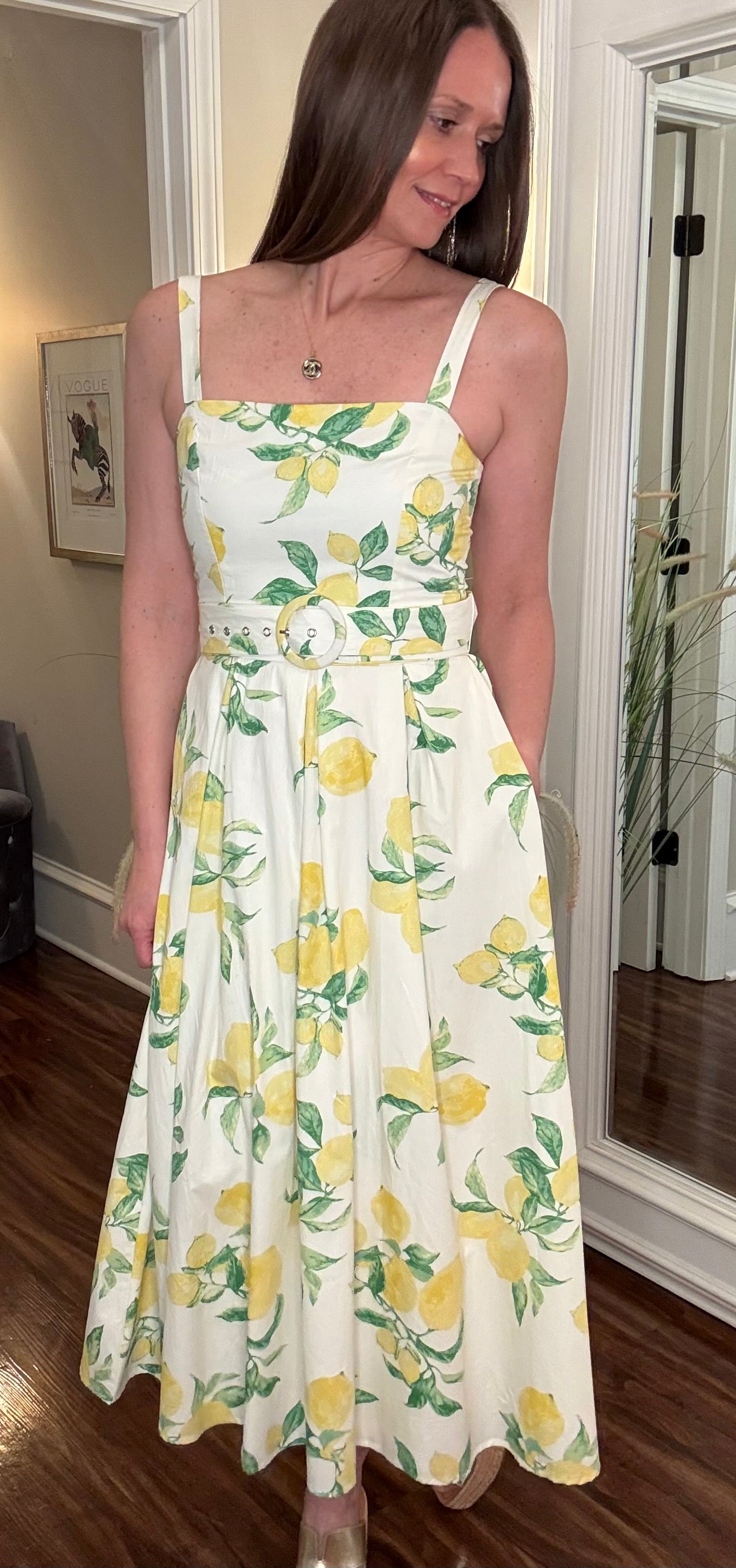 FLYING TOMATO LEMON PRINTED MIDI DRESS 3.25