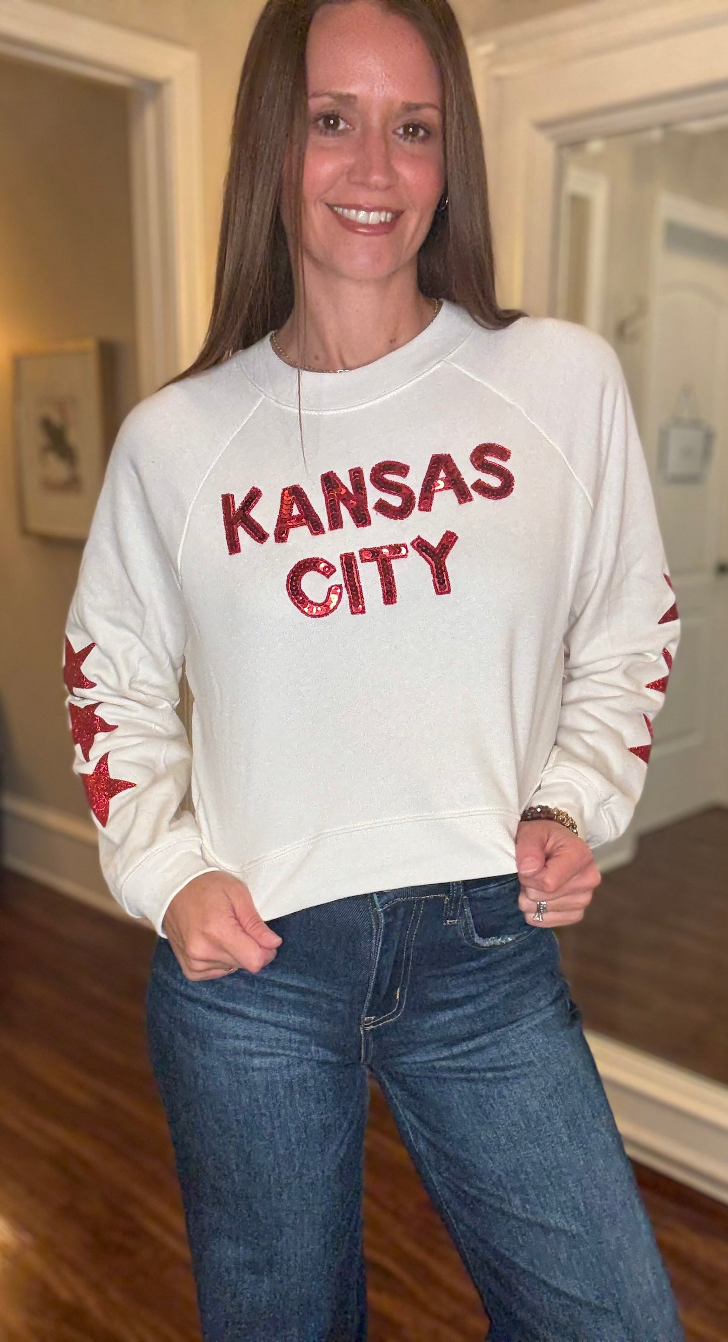 C STAR SEQUIN CROP SWEATSHIRT 8.26