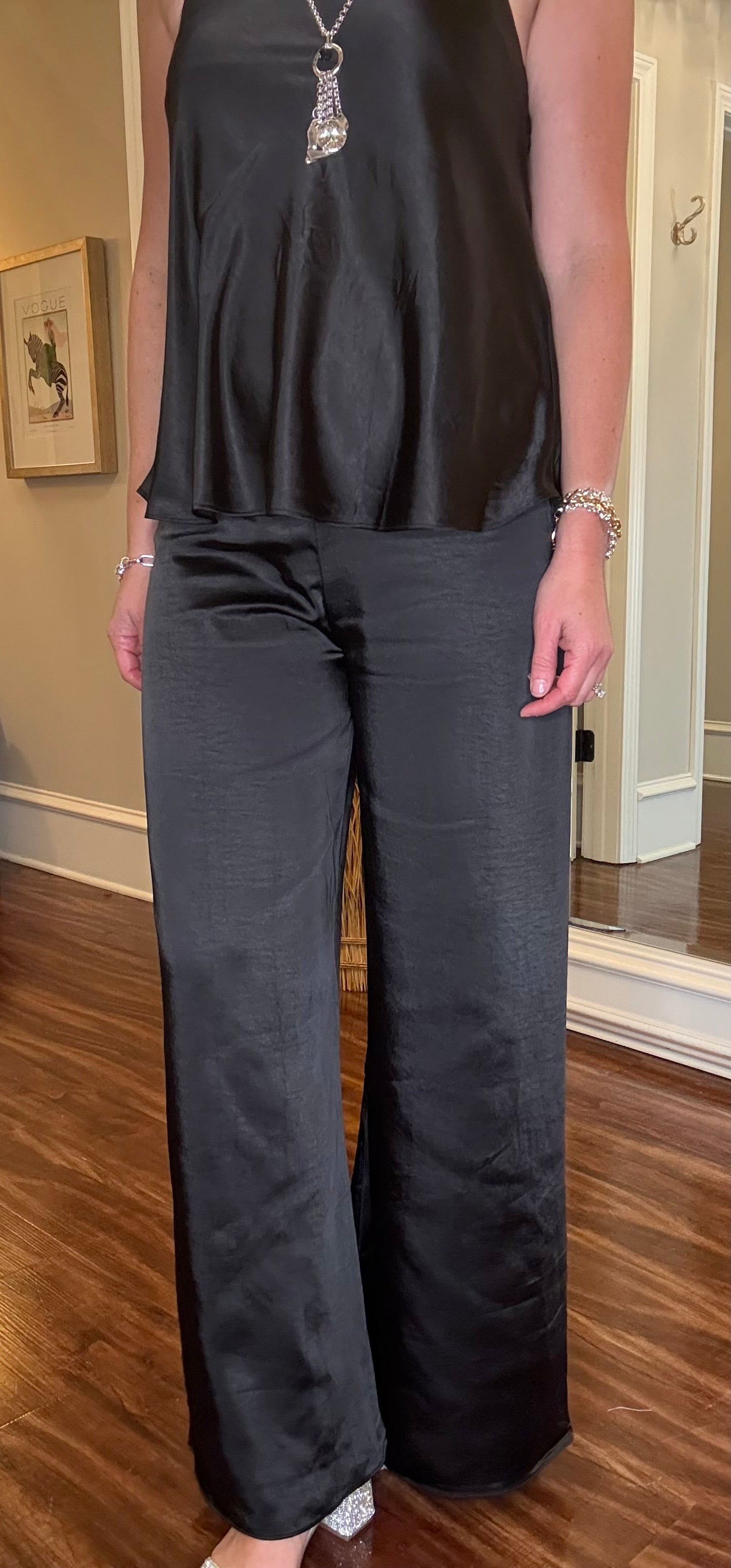 BLACK SATIN PANTS 10.21