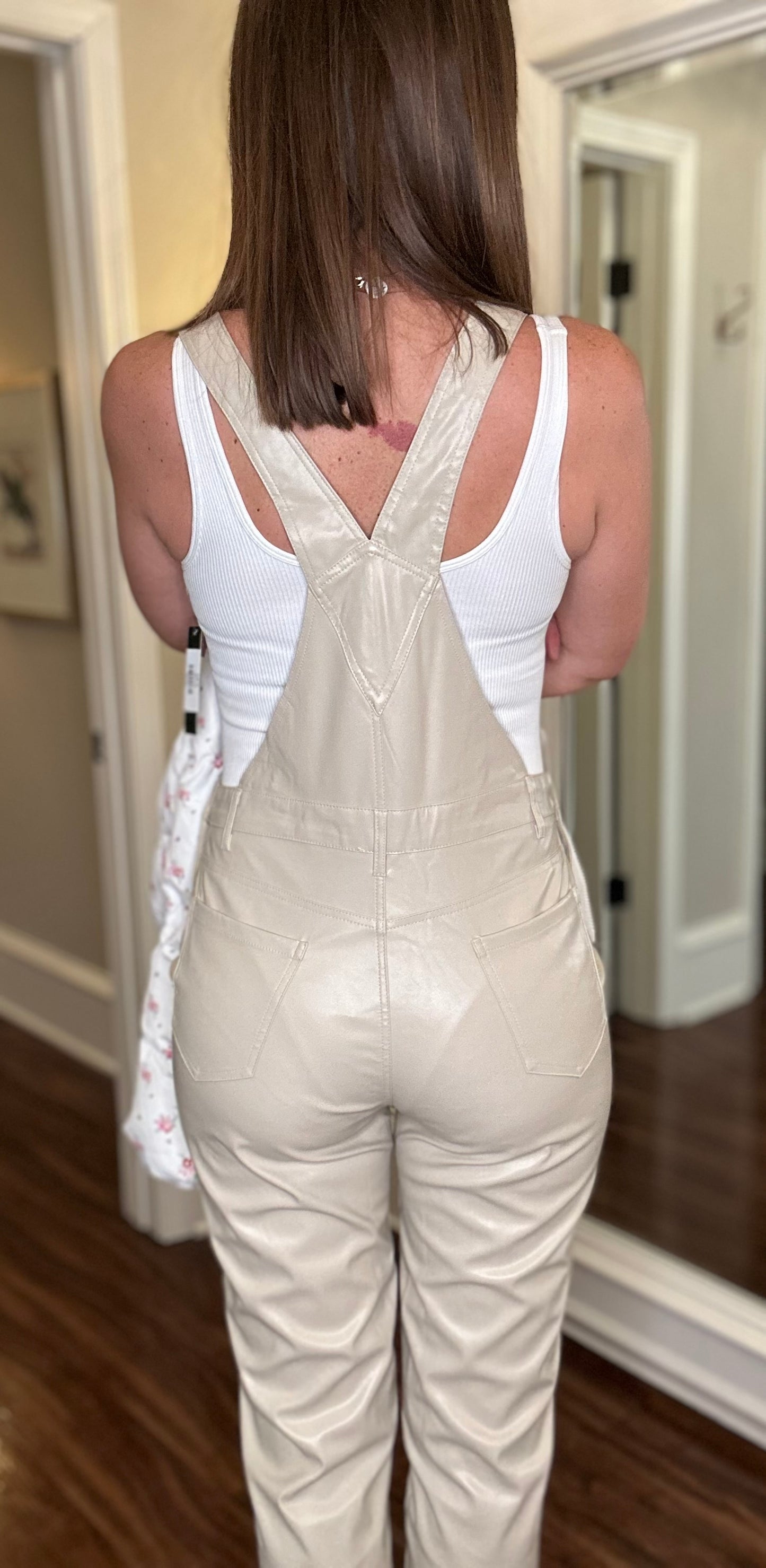 ECRU PLEATHER OVERALLS 1.1